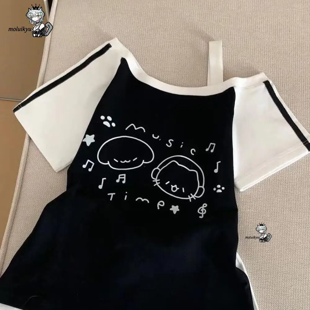 Japanese Cartoon Women's T-Shirt 2026 Summer Patch Kawaii Casual Loose Print Top Y2K Aesthetic Contrast Color Garbage T-Shirt
Japanese Cartoon Women's T-Shirt 2026 Summer Patch Kawaii Casual Loose Print Top Y2K Aesthetic Contrast Color Garbage T-Shirt