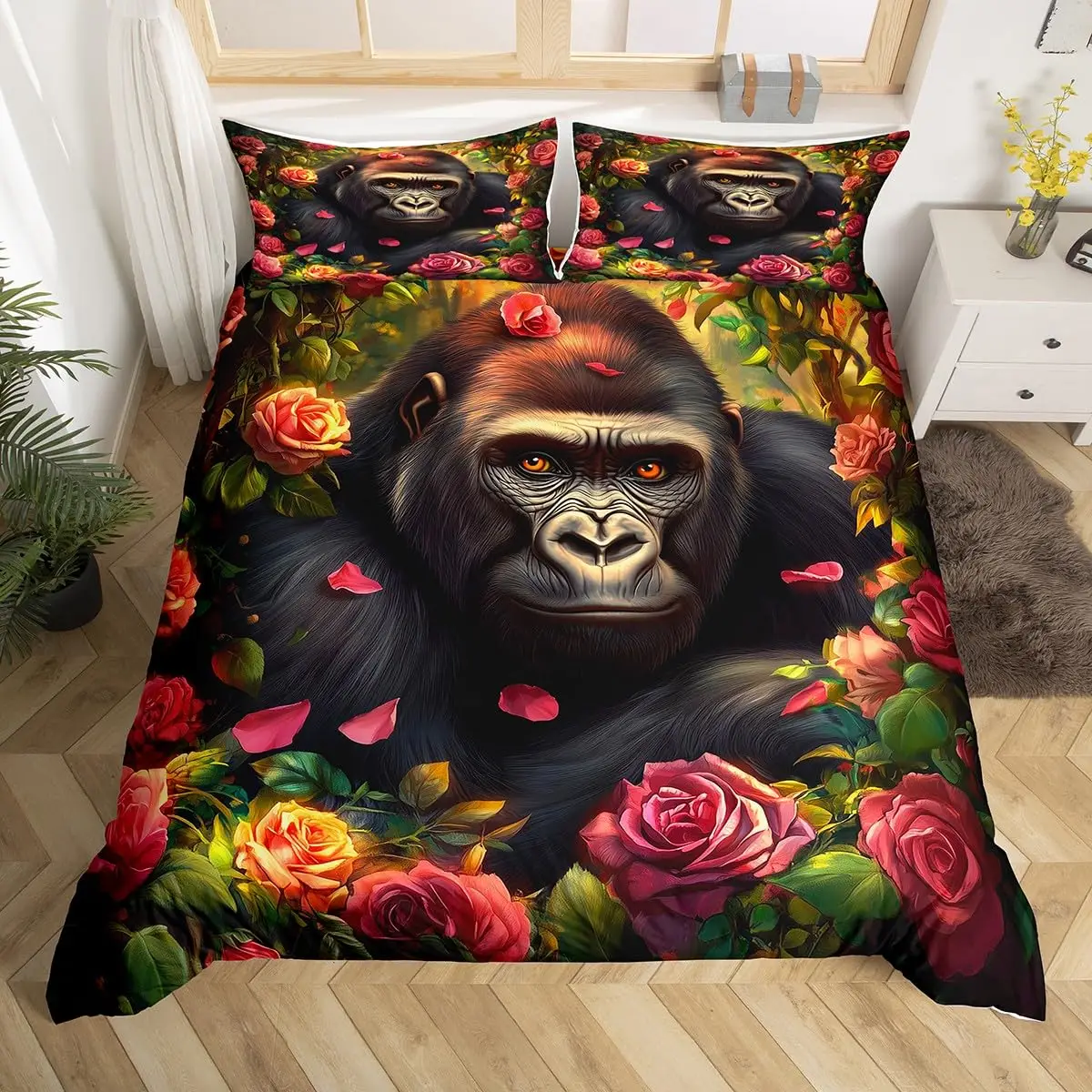 Orangutan Duvet Cover Twin Queen Size Cute Monkey Bedding Set Wild Animal Theme Comforter Cover Wildlife Quilt Cover 3 Pcs Set
Orangutan Duvet Cover Twin Queen Size Cute Monkey Bedding Set Wild Animal Theme Comforter Cover Wildlife Quilt Cover 3 Pcs Set