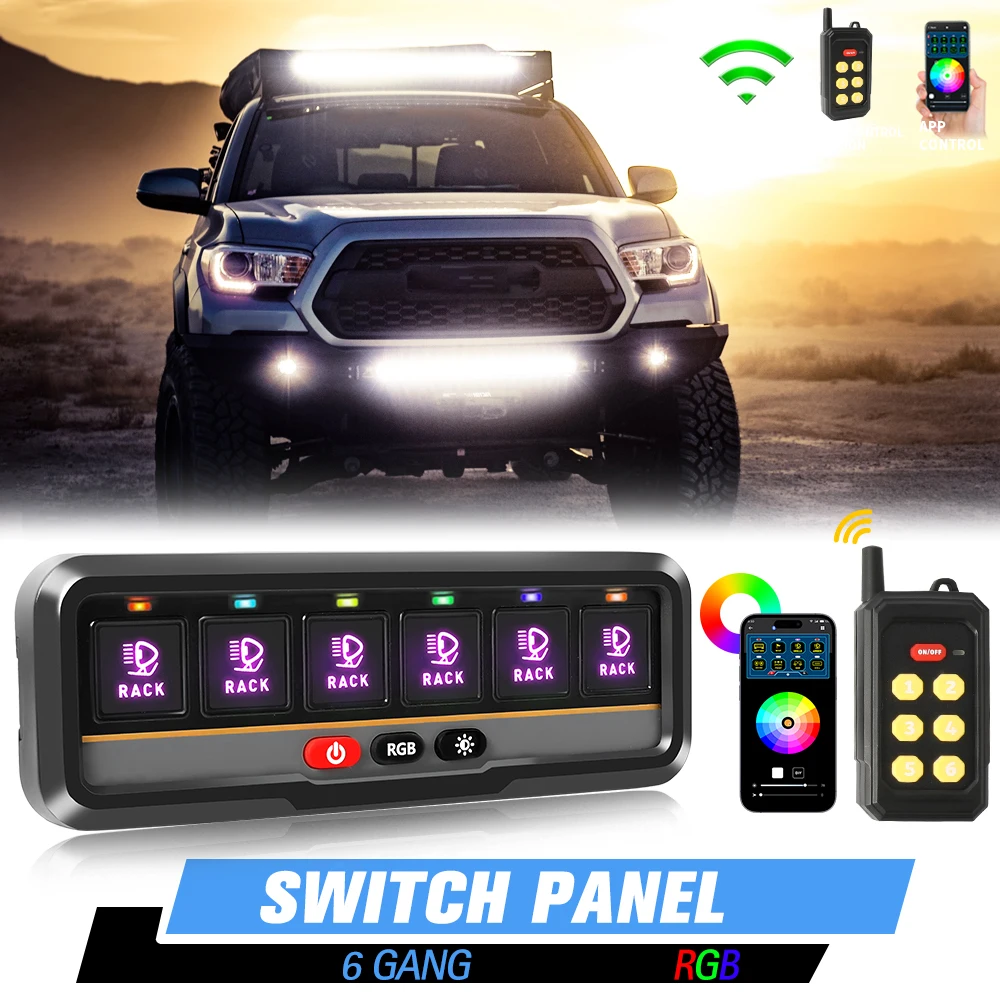 MGLLIGHT 6 Gang Switch Panel Wireless Remote APP Control ON/OFF Circuit Box Car RV Marine 12V 24V
MGLLIGHT 6 Gang Switch Panel Wireless Remote APP Control ON/OFF Circuit Box Car RV Marine 12V 24V