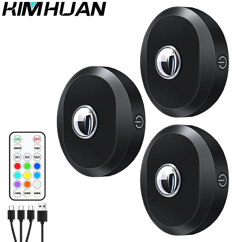 Rechargeable RGB Puck Light with Remote Control -1000mAh Battery Under Cabinet Lights Wireless Dimmable LED Type-c 3 Pcs
Rechargeable RGB Puck Light with Remote Control -1000mAh Battery Under Cabinet Lights Wireless Dimmable LED Type-c 3 Pcs