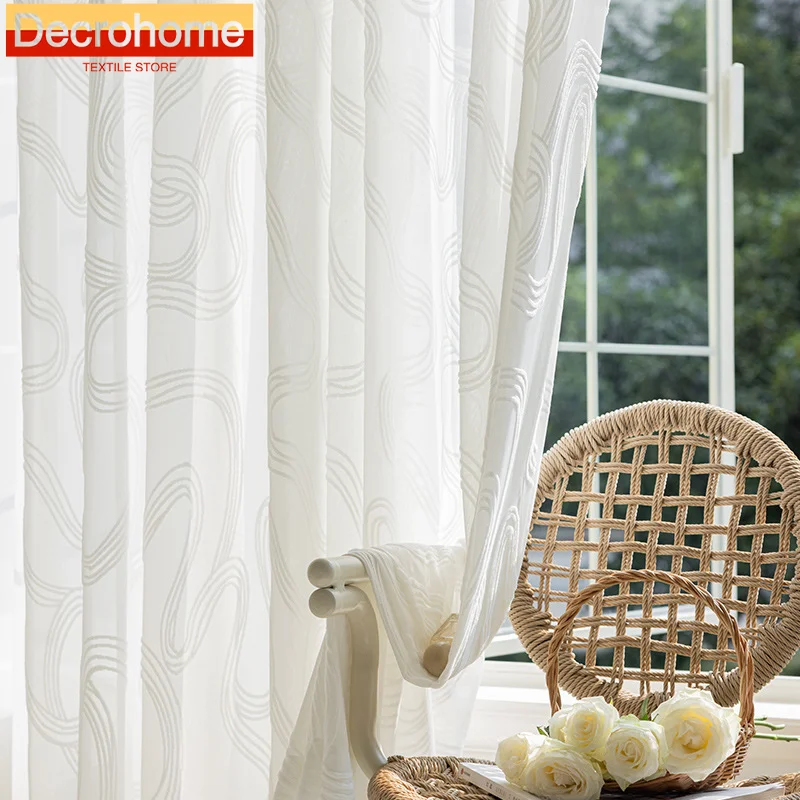 New Relief Texture Embroidery Line White Screen Window Screen Curtains for Living Room Bedroom French Window Balcony Window
New Relief Texture Embroidery Line White Screen Window Screen Curtains for Living Room Bedroom French Window Balcony Window