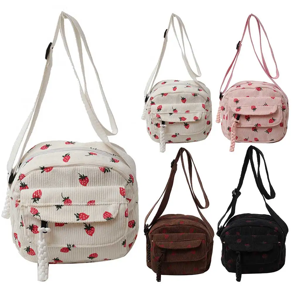 Cute Strawberry Messenger Bag Corduroy Tote Handbag Casual Zipper Underarm Bag for Women Girls Travel Work
Cute Strawberry Messenger Bag Corduroy Tote Handbag Casual Zipper Underarm Bag for Women Girls Travel Work