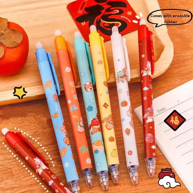 3Pcs Cute Cartoon New Year's Pony Erasable Pen Press Magic Brush Gel Pen Student Stationery Supplies New Year Stationery Gifts
3Pcs Cute Cartoon New Year's Pony Erasable Pen Press Magic Brush Gel Pen Student Stationery Supplies New Year Stationery Gifts