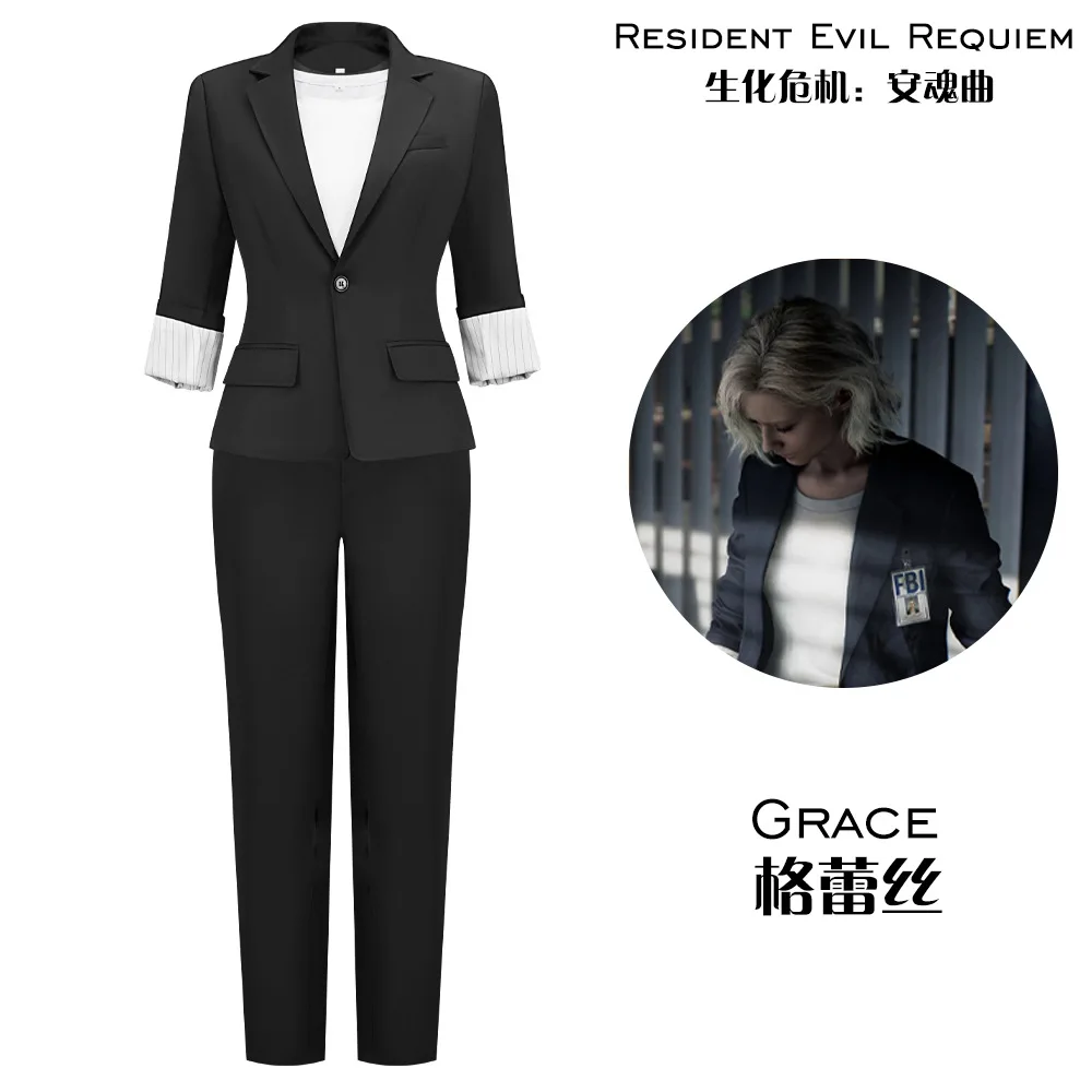 Grace Ashcroft Cosplay Costume Resident 9 Black Suit Evil Requiem Coat Vest Pant Outfit Halloween Uniform Carnival Woman Costume
Grace Ashcroft Cosplay Costume Resident 9 Black Suit Evil Requiem Coat Vest Pant Outfit Halloween Uniform Carnival Woman Costume