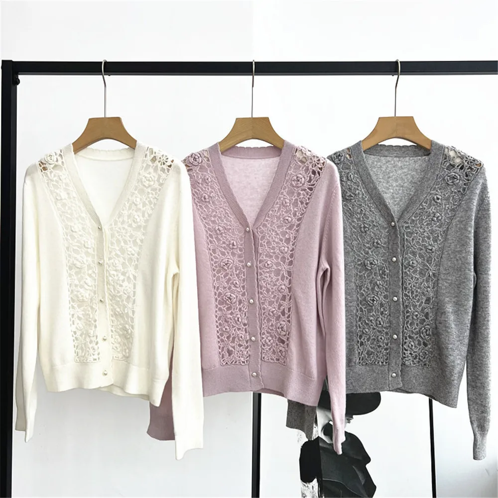 25. Ранняя осень, новый женский кардиган с v-образным вырезом и жемчужной пряжкой, длинными рукавами, крючка для рук, полый свободный вязаный топ с цветком
25. Ранняя осень, новый женский кардиган с v-образным вырезом и жемчужной пряжкой, длинными рукавами, крючка для рук, полый свободный вязаный топ с цветком