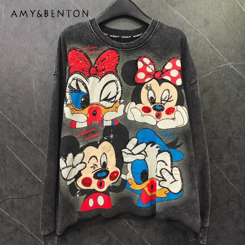Spring Autumn New Heavy Craft Trendy Brand New Cartoon Print O-Neck Sweatshirt For Women's Loose Casual Top Y2k O-neck Hoodies
Spring Autumn New Heavy Craft Trendy Brand New Cartoon Print O-Neck Sweatshirt For Women's Loose Casual Top Y2k O-neck Hoodies