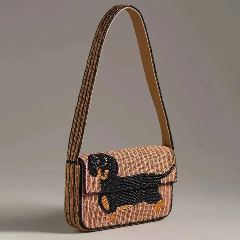 Handmade Beaded Bag Women New Cute Dachshund Dog Pattern Luxury Handbag Fashion Striped Flap Shoulder Bag Gift for Dog Lovers
Handmade Beaded Bag Women New Cute Dachshund Dog Pattern Luxury Handbag Fashion Striped Flap Shoulder Bag Gift for Dog Lovers