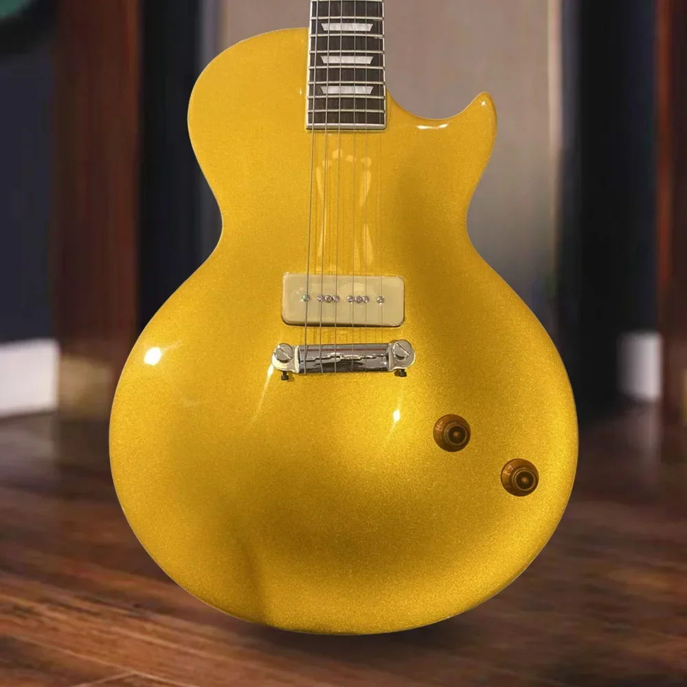 Free Shipping LP Electric Guitar One Piece Pickup Golden Tune-O-Matic Bridge Chrome Hardwares Guitar Yellow PickGuard 22 Tone
Free Shipping LP Electric Guitar One Piece Pickup Golden Tune-O-Matic Bridge Chrome Hardwares Guitar Yellow PickGuard 22 Tone