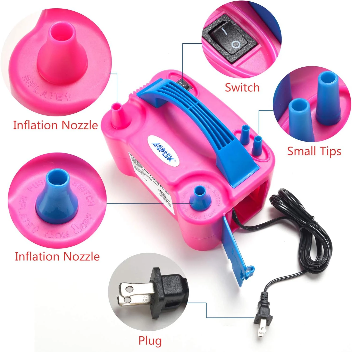 600W Rose Red Dual Nozzle Inflator/Blower for Party Decoration - High-Powered 110V Device - Convenient & Durable - Indoor/Outdoo
600W Rose Red Dual Nozzle Inflator/Blower for Party Decoration - High-Powered 110V Device - Convenient & Durable - Indoor/Outdoo