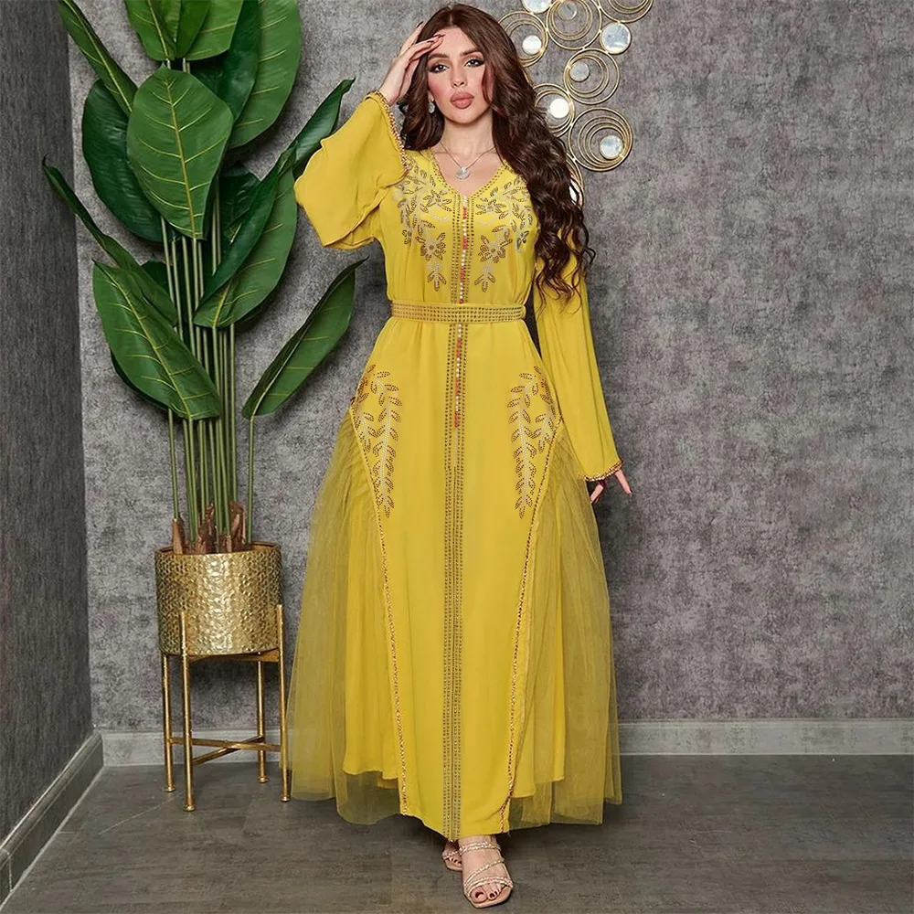 Xqy 500124 Mesh Dress With Rhinestones And Beads, Gown Dress, Kaftan Dress Robe Abaya Ramadan Dubai Luxury Islam Elegant
Xqy 500124 Mesh Dress With Rhinestones And Beads, Gown Dress, Kaftan Dress Robe Abaya Ramadan Dubai Luxury Islam Elegant