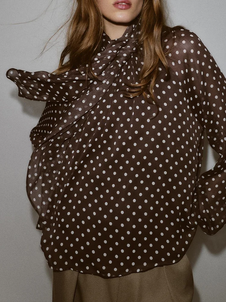 European style new women's fashionable and versatile elegant loose-fitting polka dot bow long-sleeved shirt
European style new women's fashionable and versatile elegant loose-fitting polka dot bow long-sleeved shirt