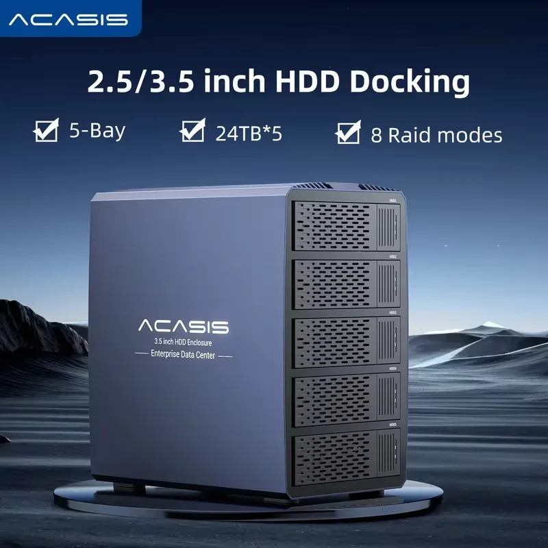 ACASIS 5 Bay HDD Enclosure, Hard Drive Docking Station for 2.5 3.5 Inch SATA SSD/HDD, RAID Storage Box with Fan & Aluminum
ACASIS 5 Bay HDD Enclosure, Hard Drive Docking Station for 2.5 3.5 Inch SATA SSD/HDD, RAID Storage Box with Fan & Aluminum