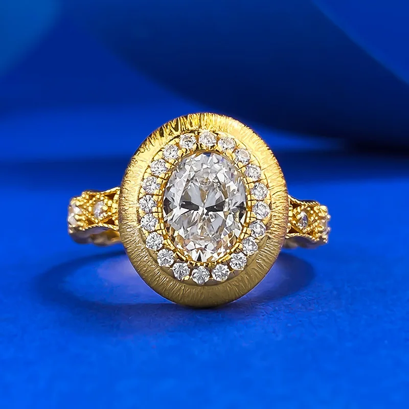 S925 silver plated gold retro egg shaped brushed ring, 1.25 carats, high-end versatile design, fashionable and simple
S925 silver plated gold retro egg shaped brushed ring, 1.25 carats, high-end versatile design, fashionable and simple