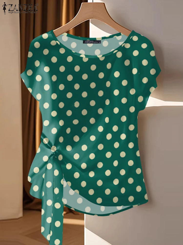 ZANZEA Elegant Blouse Women Summer Bohemian Tops 2025 Casual Knotted Short Sleeve Shirt Polka Dot Printed Loose Office OL Blusas
ZANZEA Elegant Blouse Women Summer Bohemian Tops 2025 Casual Knotted Short Sleeve Shirt Polka Dot Printed Loose Office OL Blusas