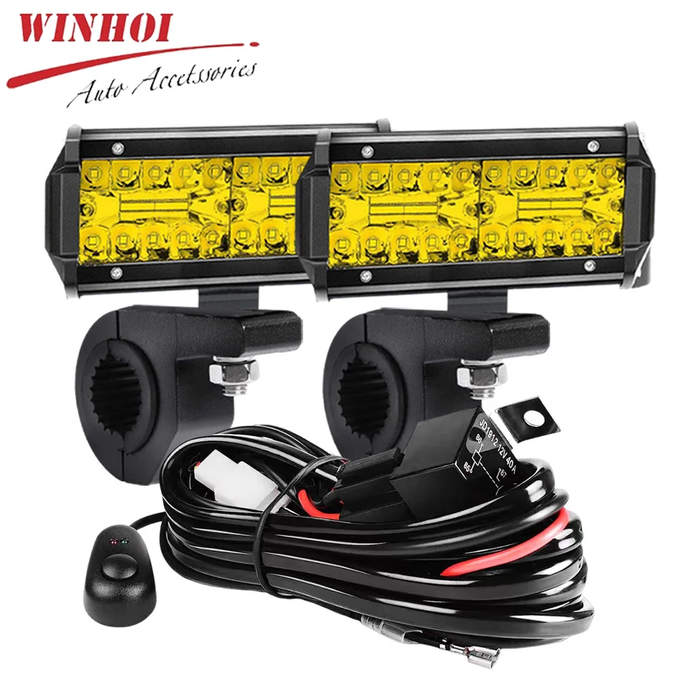 4" 7inch Amber LED Work Light 12-24V Led Headlights Yellow Led Light Bar Spot Flood Driving Fog Lamp for 4x4 Truck Off Road
4" 7inch Amber LED Work Light 12-24V Led Headlights Yellow Led Light Bar Spot Flood Driving Fog Lamp for 4x4 Truck Off Road