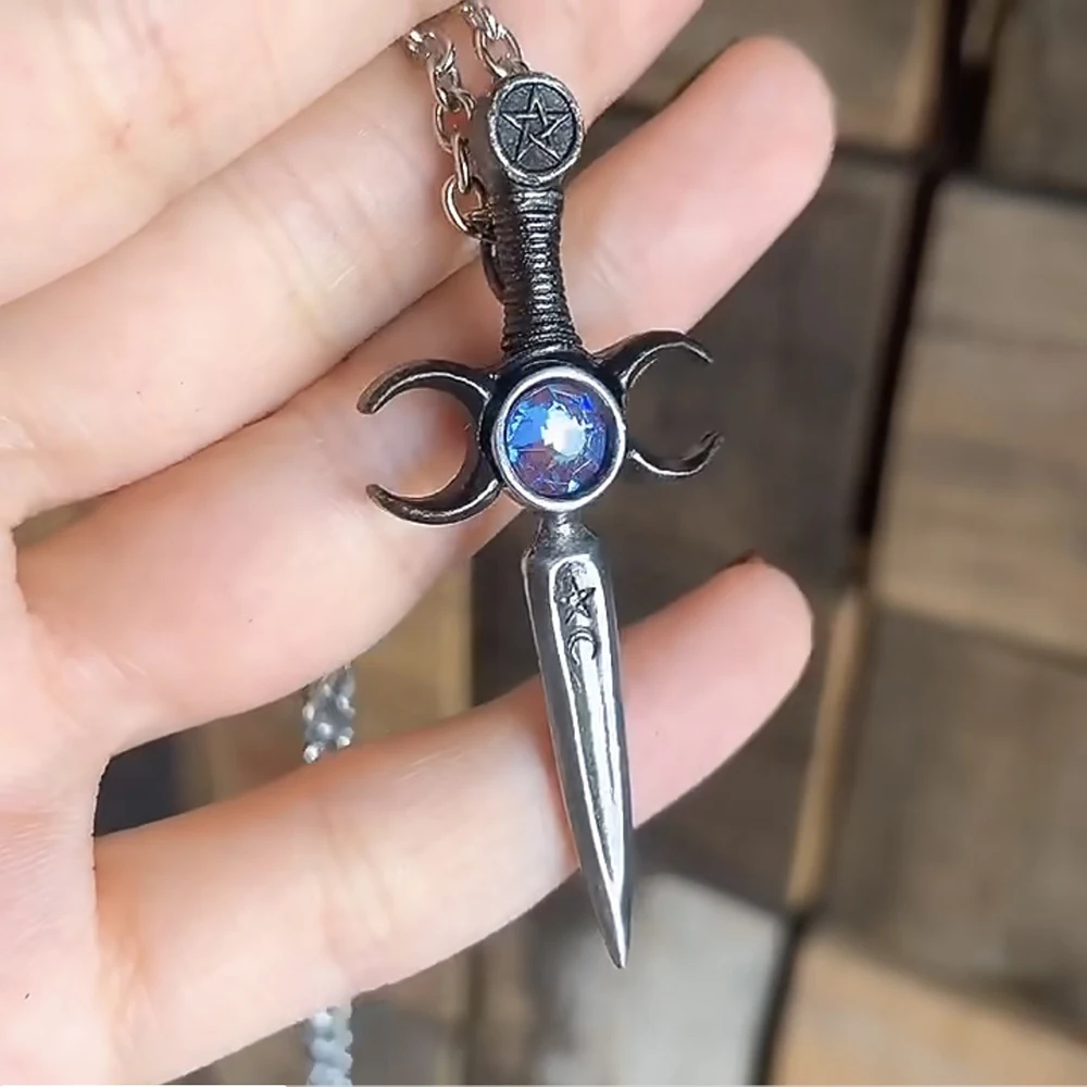 Gothic Sword Weapon Necklace Vintage Rhinestone Inlaid Two Crescent Moon Deco Cartoon Weapon Charms Choker Necklaces Jewelry
Gothic Sword Weapon Necklace Vintage Rhinestone Inlaid Two Crescent Moon Deco Cartoon Weapon Charms Choker Necklaces Jewelry