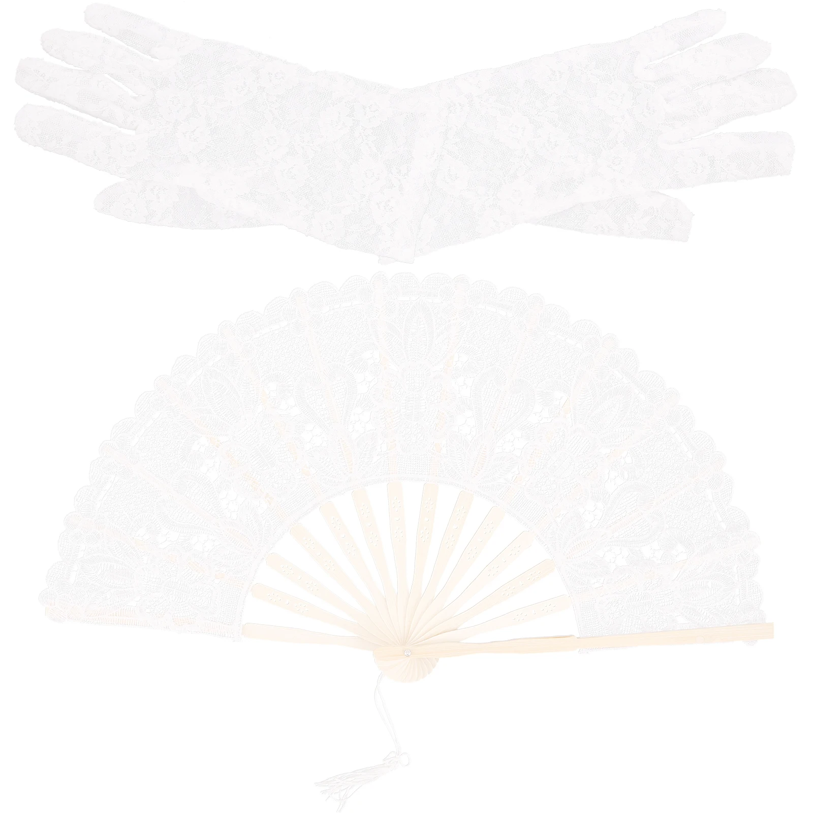 Lace Fan Glove Set Decorative Bamboo Hand Props Dance Fans Bride Bridesmaid Foldable Wedding Accessories Milk White 2 Pieces
Lace Fan Glove Set Decorative Bamboo Hand Props Dance Fans Bride Bridesmaid Foldable Wedding Accessories Milk White 2 Pieces
