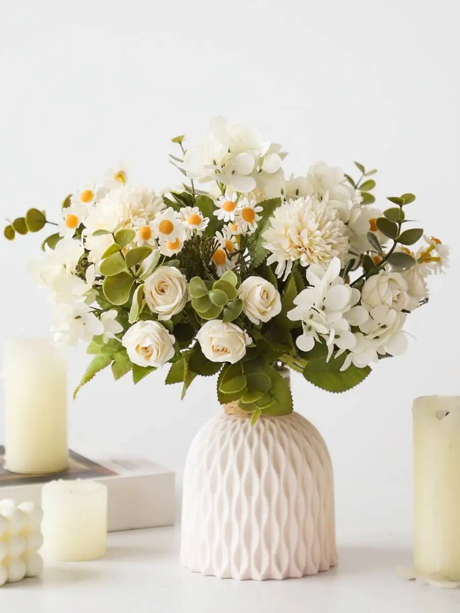 1pc/2pcs Lifelike Artificial Rose Flowers Bouquet Fake Hydrangea And Daisy Realistic Arrangements For Home Wedding Party Decor
1pc/2pcs Lifelike Artificial Rose Flowers Bouquet Fake Hydrangea And Daisy Realistic Arrangements For Home Wedding Party Decor