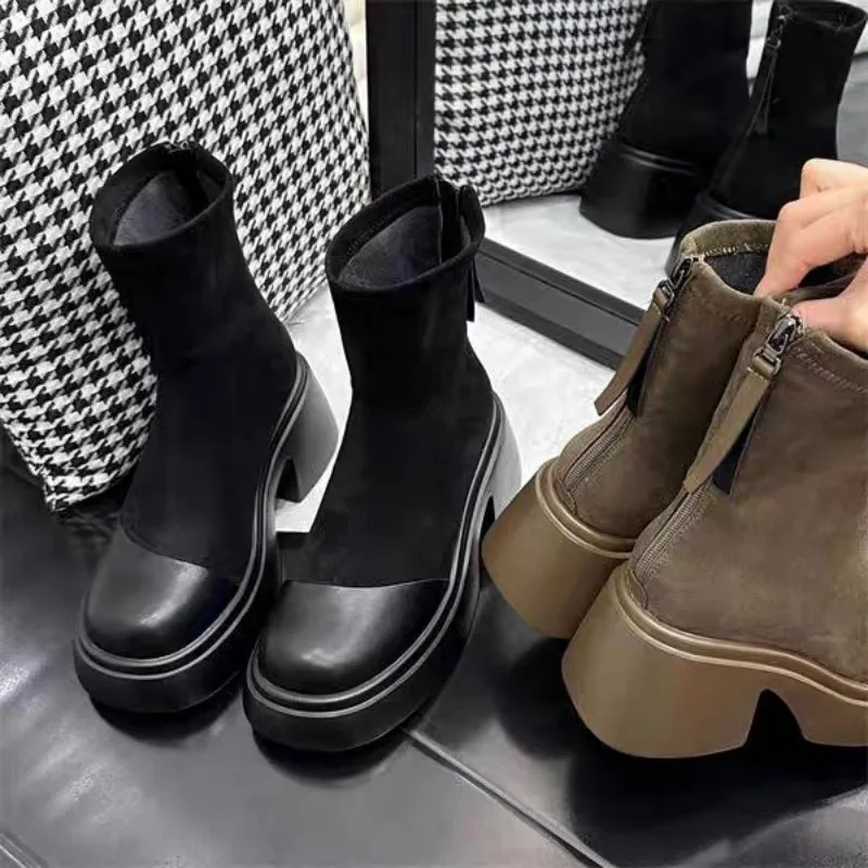 Platform Women Snow Ankle Boots Suede High Heels Designer Shoes Winter Fashion Motorcycle Boots 2024 Trend Goth Chaussures Lady
Platform Women Snow Ankle Boots Suede High Heels Designer Shoes Winter Fashion Motorcycle Boots 2024 Trend Goth Chaussures Lady