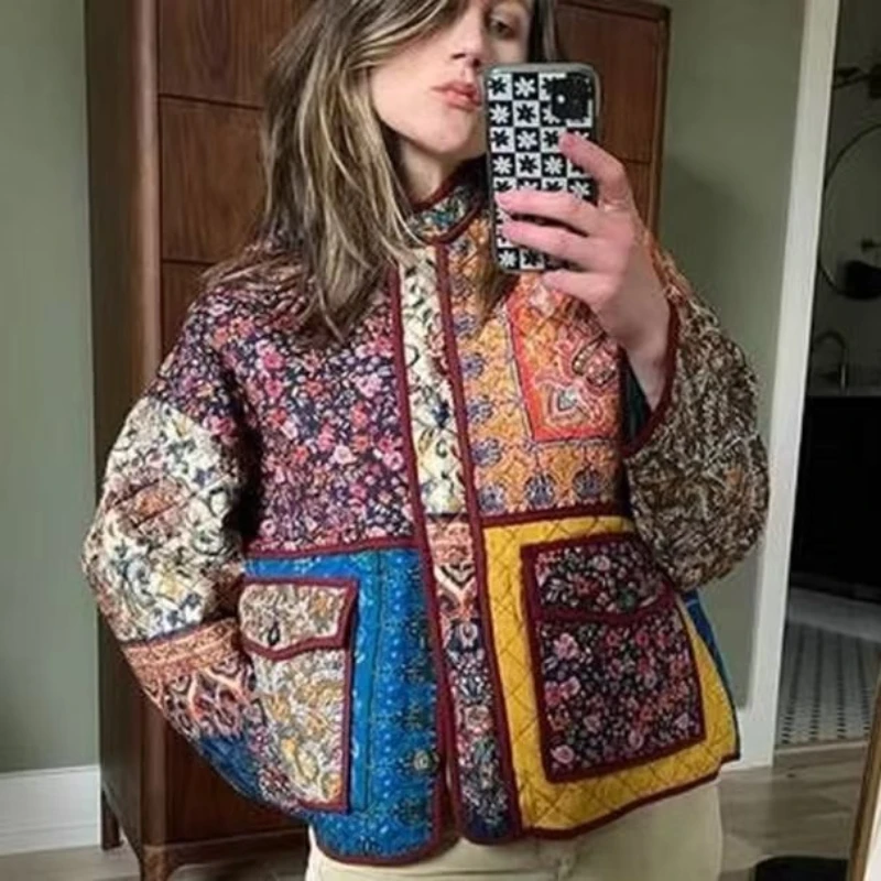 Women's New Autumn and Winter Retro Printing Casualloose Coat Women's Cotton-padded Coat Comfortable and Warm
Women's New Autumn and Winter Retro Printing Casualloose Coat Women's Cotton-padded Coat Comfortable and Warm