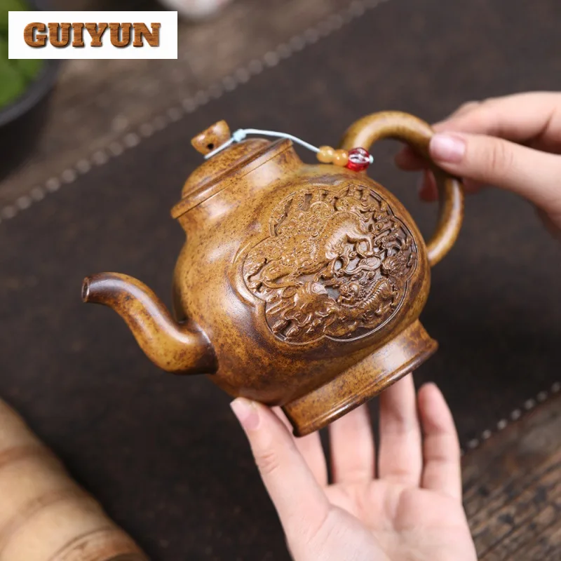 400ml Antique Yixing Purple Clay Teapots Handmade Palace Lantern Pot Raw Ore Wood-fired Porcelain Mud Kettle Zisha Tea Set For 
400ml Antique Yixing Purple Clay Teapots Handmade Palace Lantern Pot Raw Ore Wood-fired Porcelain Mud Kettle Zisha Tea Set For