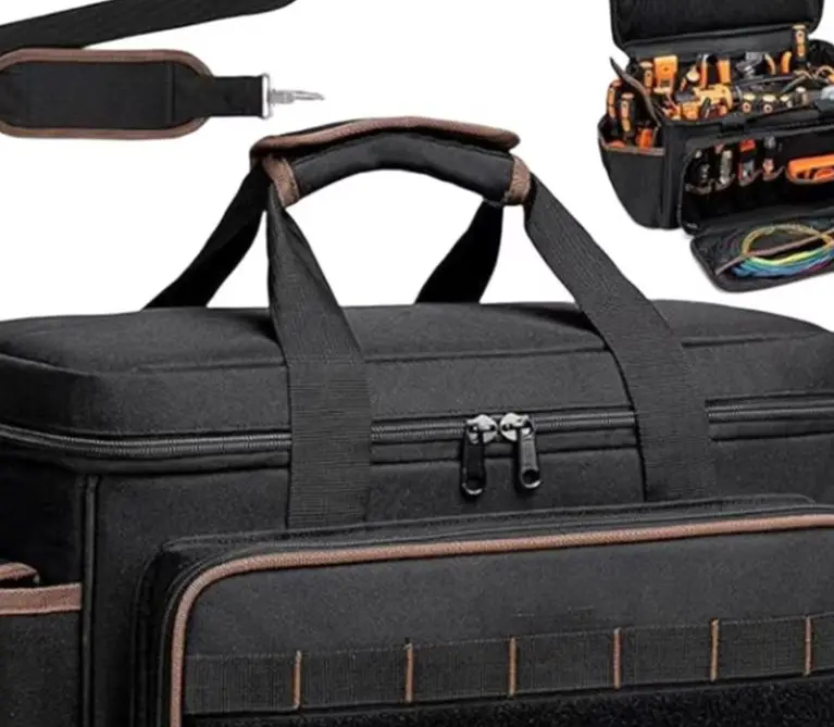 Black 900D Heavy Duty Tool Bag Organizer With 10 Pockets For Electrician Carpenter Gardener Storage And Repair Kit
Black 900D Heavy Duty Tool Bag Organizer With 10 Pockets For Electrician Carpenter Gardener Storage And Repair Kit