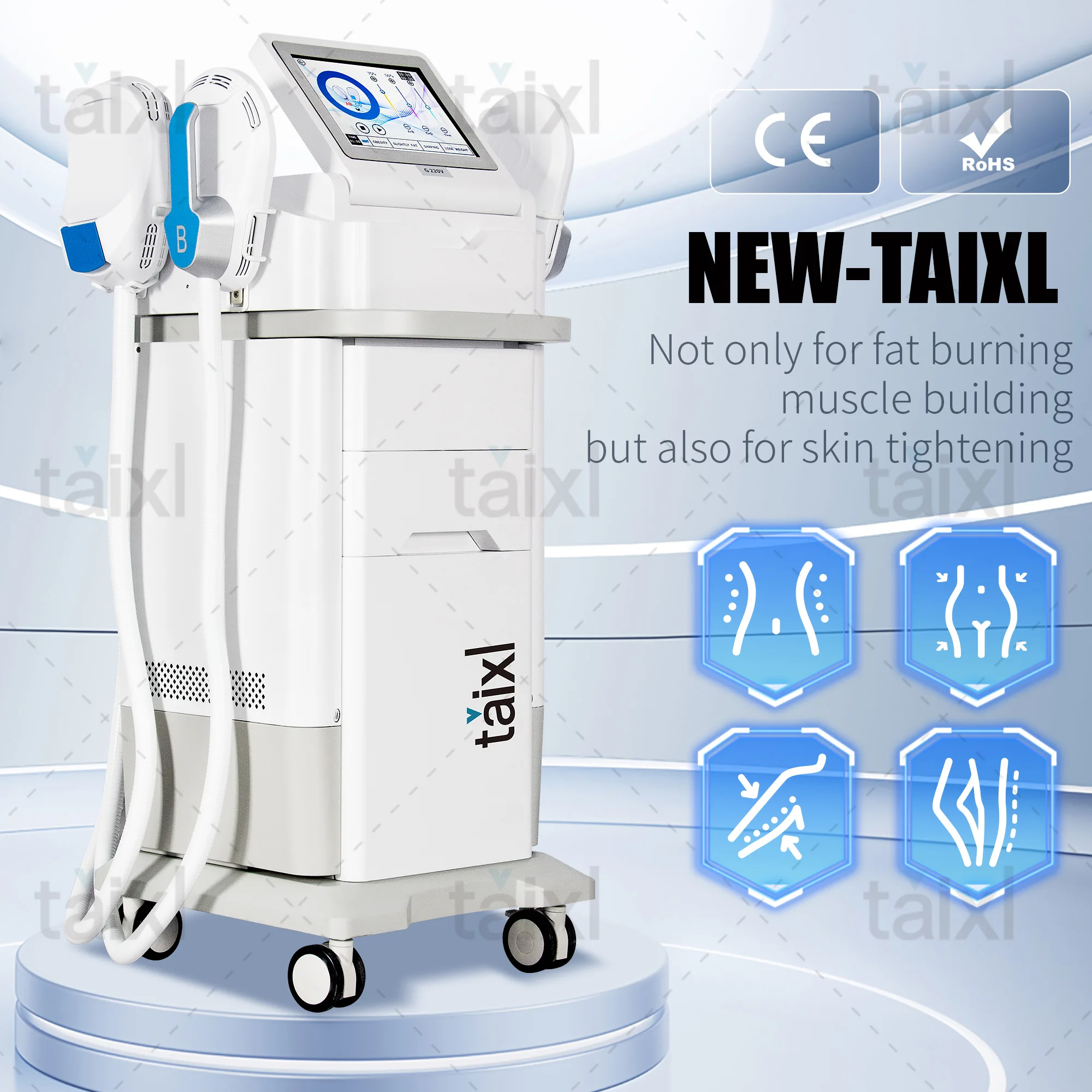 TAIXL RF EMS Body Sculpt Machine Sculpting Slimming Fat Stimulation Muscle Stimulation Pelvic Body TAIXL EMS 6500W
TAIXL RF EMS Body Sculpt Machine Sculpting Slimming Fat Stimulation Muscle Stimulation Pelvic Body TAIXL EMS 6500W