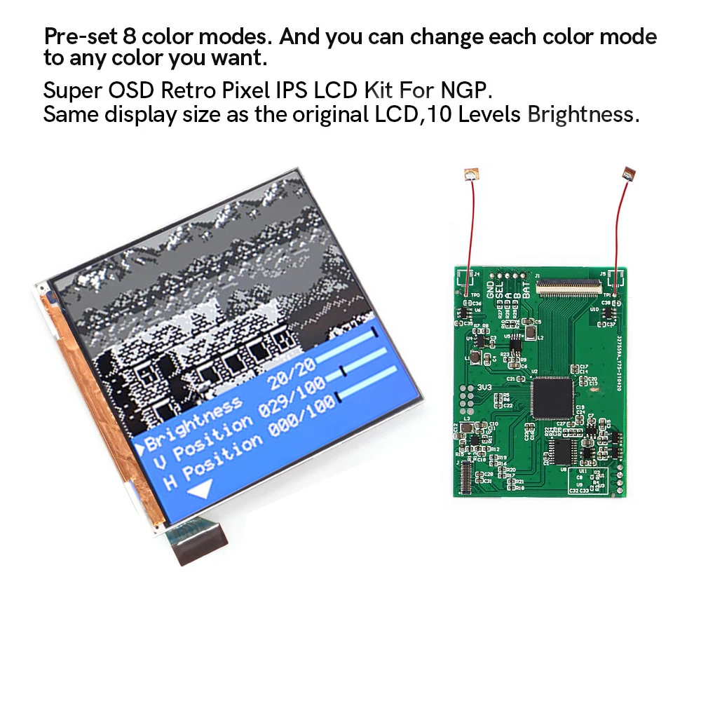 For NGP Super OSD Menu DIY Retro Pixel IPS LCD Screen kit For SNK Neo Geo Pocket NGP Black/White LCD Screen
For NGP Super OSD Menu DIY Retro Pixel IPS LCD Screen kit For SNK Neo Geo Pocket NGP Black/White LCD Screen