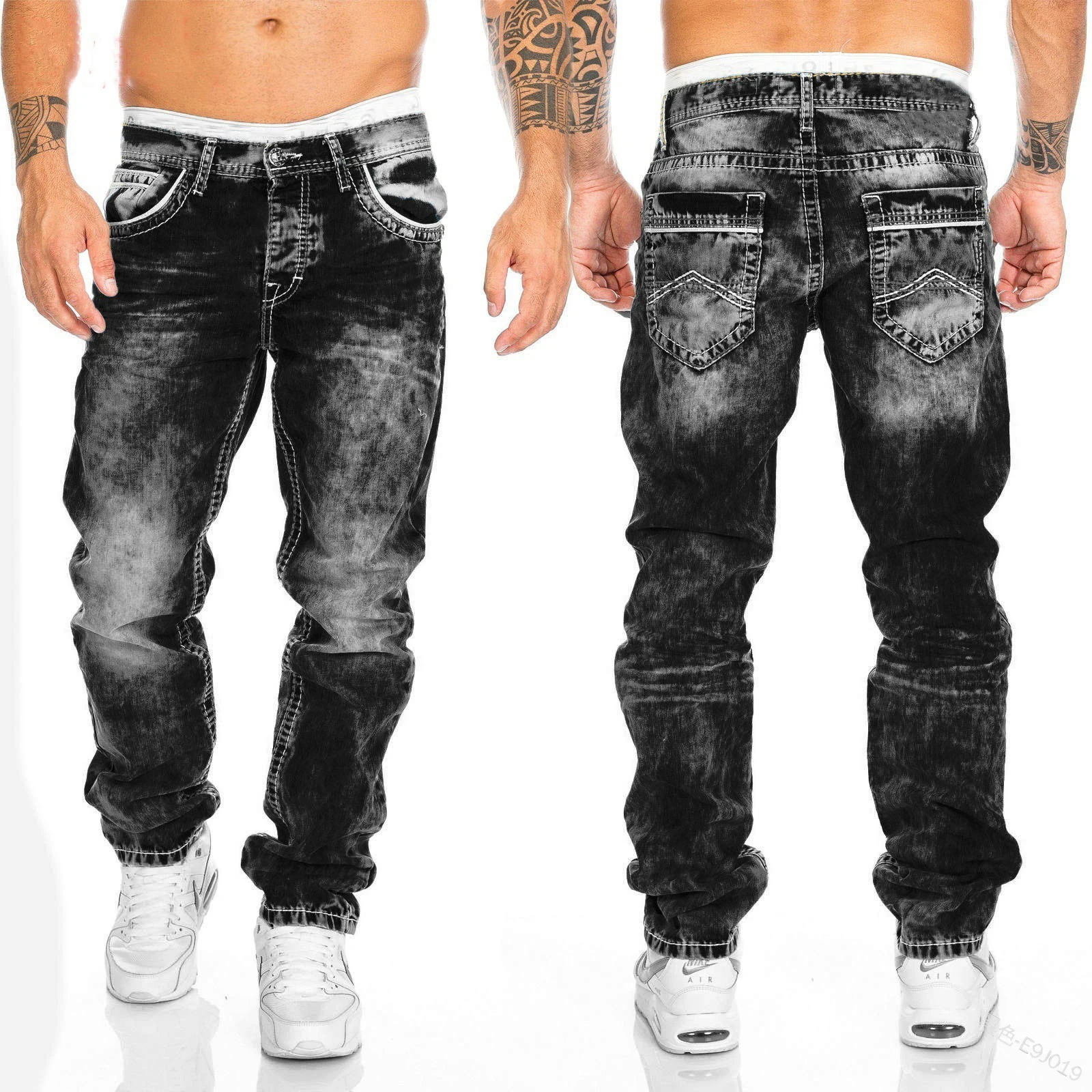 European and American New Mid-waist Jeans Casual Bright Line Trousers Straight Men's Pants Hip-hop Jeans
European and American New Mid-waist Jeans Casual Bright Line Trousers Straight Men's Pants Hip-hop Jeans