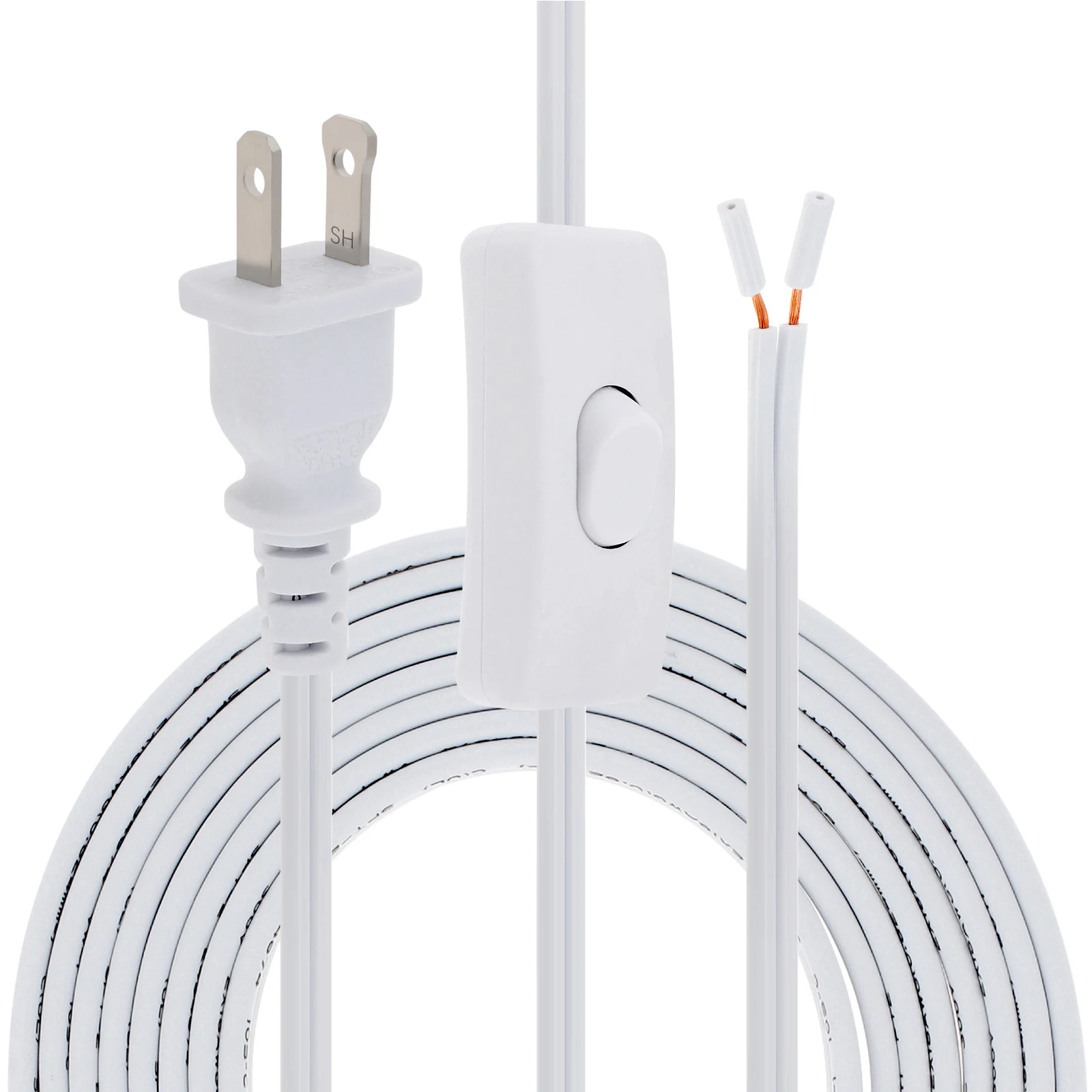 1.8M/3.6M/5.1M Lamp Cord SPT-2 18AWG Replacement Power Cord for Wiring with Button Switches, US Plug, White Extension Cable
1.8M/3.6M/5.1M Lamp Cord SPT-2 18AWG Replacement Power Cord for Wiring with Button Switches, US Plug, White Extension Cable