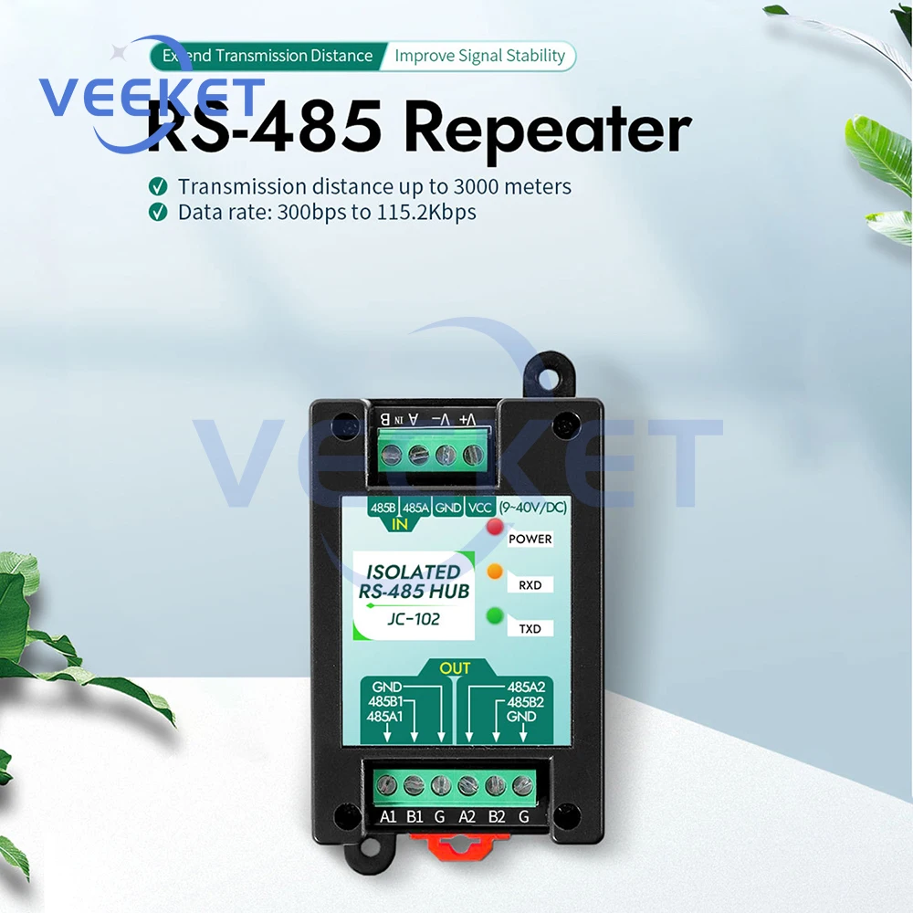 Industrial 2-Port RS485 Communication Module Signal Amplifier Anti-Interference Isolated Repeater for Automation DC 9-40V
Industrial 2-Port RS485 Communication Module Signal Amplifier Anti-Interference Isolated Repeater for Automation DC 9-40V