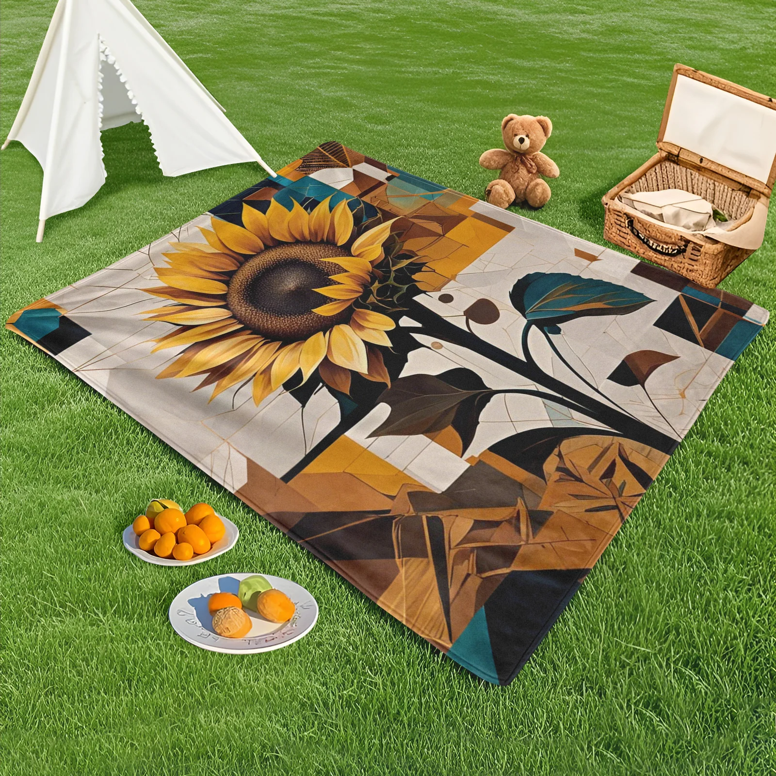 Sunflower Geometric Pattern Retro Minimalist Design Outdoor Picnic Blanket For Creative Camping And Stylish Outdoor Adventures
Sunflower Geometric Pattern Retro Minimalist Design Outdoor Picnic Blanket For Creative Camping And Stylish Outdoor Adventures
