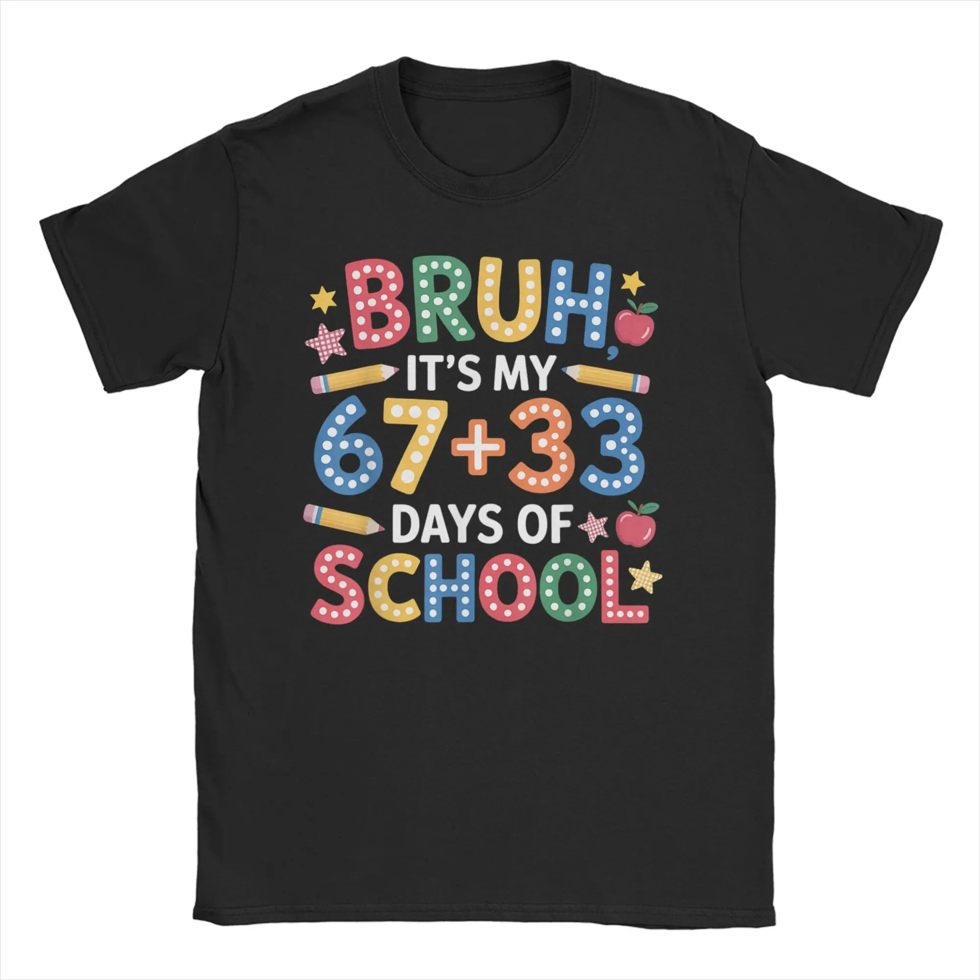 Casual Bruh I Survived 67 + 33 Days of School 100th Day of School T-Shirt for Men Crewneck Pure Cotton T Shirts
Casual Bruh I Survived 67 + 33 Days of School 100th Day of School T-Shirt for Men Crewneck Pure Cotton T Shirts