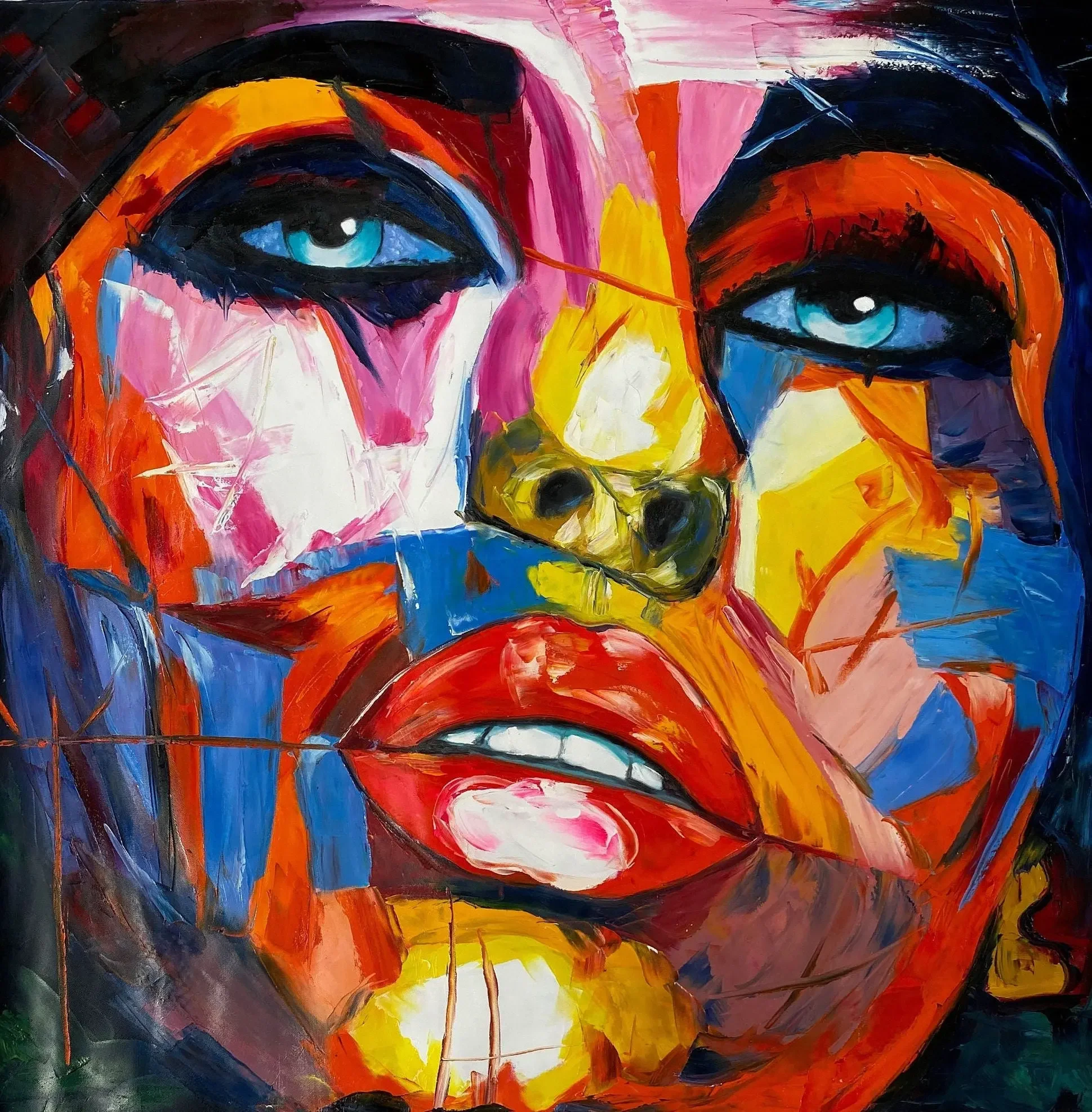 Extra Large Abstract Painting, Textured Oil on Canvas, Handmade for Living Room, Modern Decor, Woman Face Portrait,
Extra Large Abstract Painting, Textured Oil on Canvas, Handmade for Living Room, Modern Decor, Woman Face Portrait,