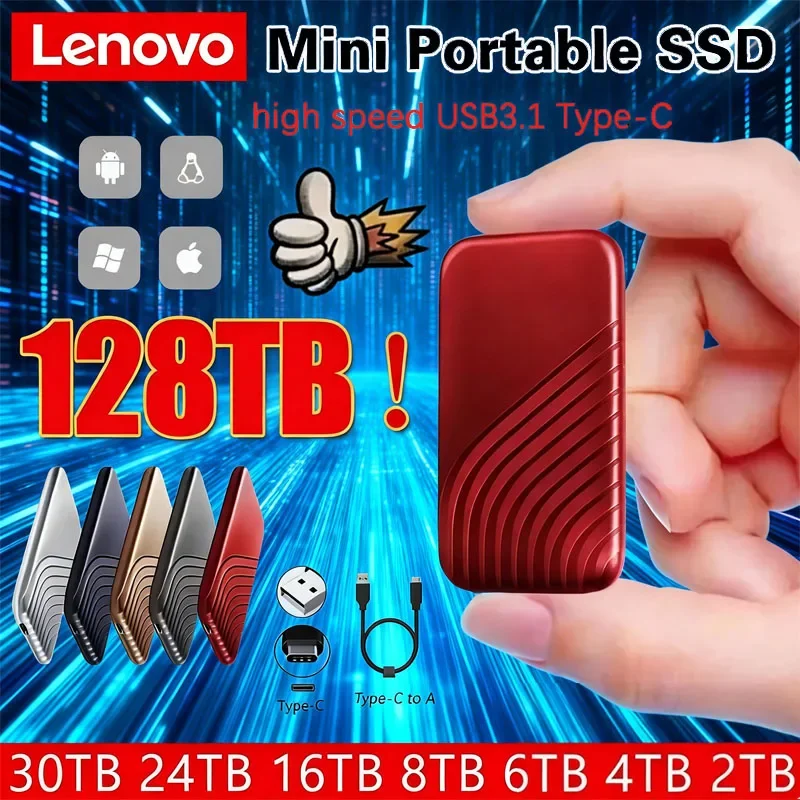 Внешний твердотельный накопитель Lenovo 256 ТБ, Type-C, высокоскоростной USB 3.1, 2 ТБ, 4 ТБ, 128 ТБ, портативный SSD-диск для ноутбука/ПК
Внешний твердотельный накопитель Lenovo 256 ТБ, Type-C, высокоскоростной USB 3.1, 2 ТБ, 4 ТБ, 128 ТБ, портативный SSD-диск для ноутбука/ПК