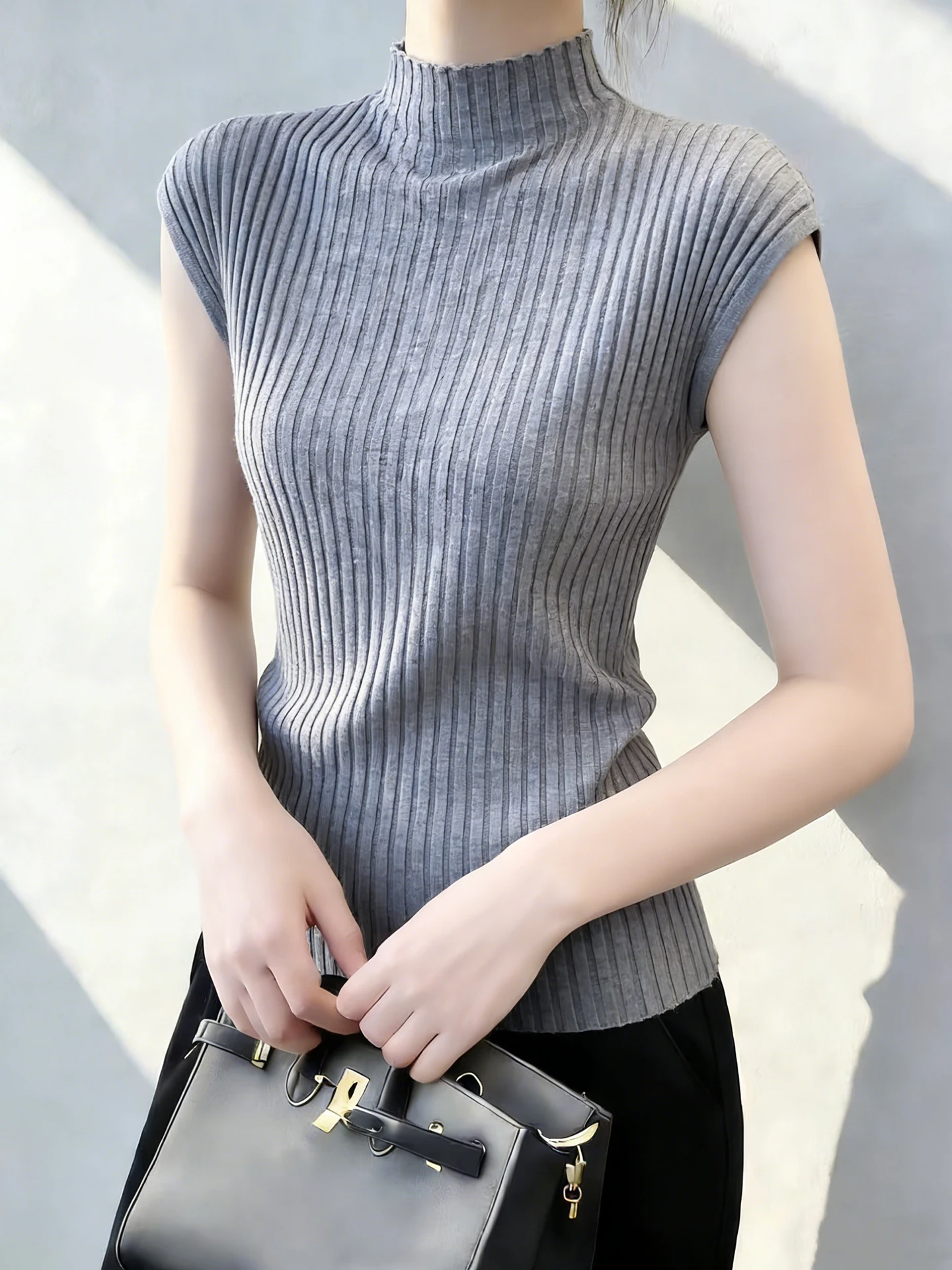 Slim Fit Half High Collar Pullover Vest Sleeveless Knitwear Spring Season Women's Fashion Design Unique Style Commute Style
Slim Fit Half High Collar Pullover Vest Sleeveless Knitwear Spring Season Women's Fashion Design Unique Style Commute Style