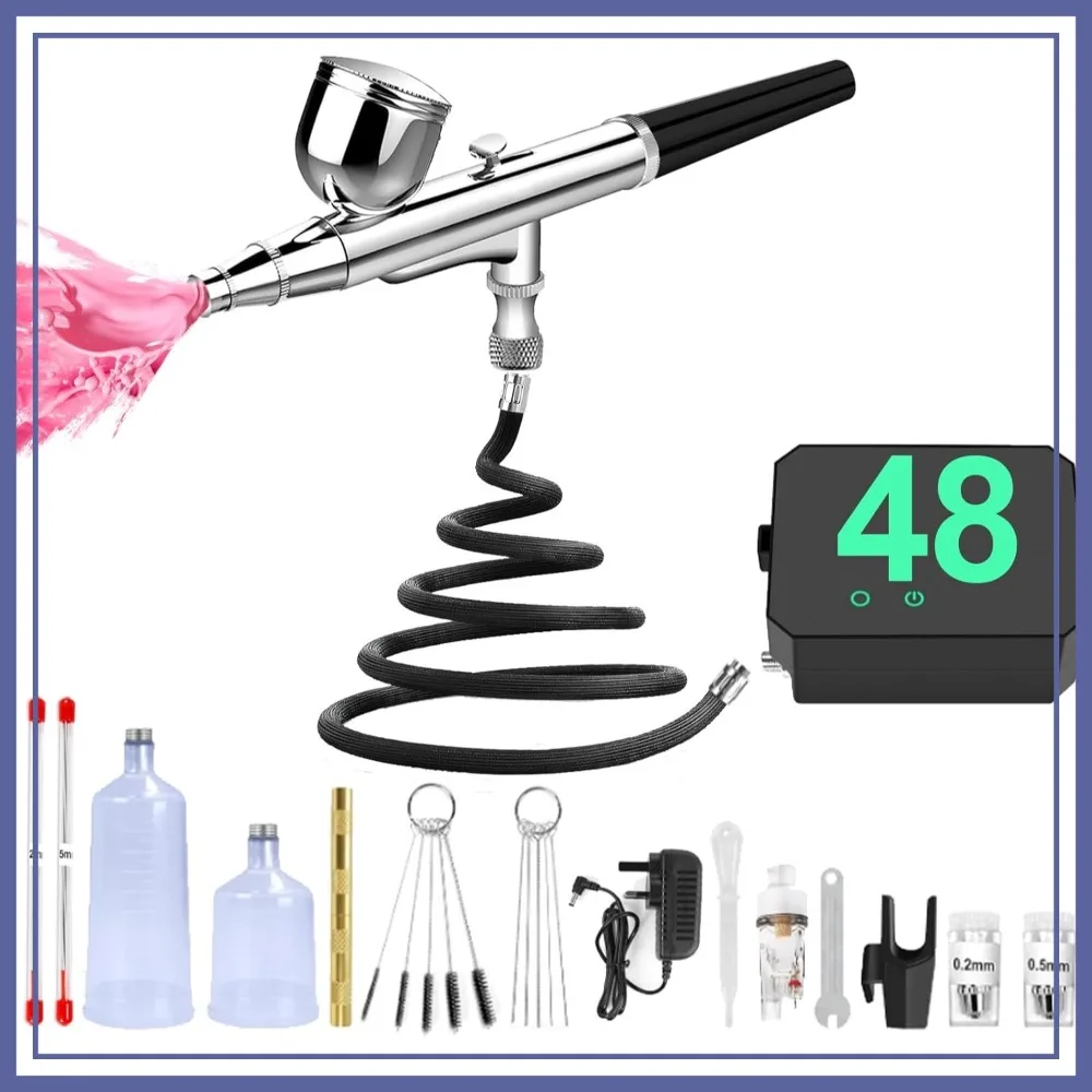 Professional Nail Art Airbrush Kit with Compressor - 3 Adjustable PSI, Stable Pressure, 0.2/0.3/0.5mm Nozzles, Non-Clogging for Nail Art, Painting, Model, Cake
Professional Nail Art Airbrush Kit with Compressor - 3 Adjustable PSI, Stable Pressure, 0.2/0.3/0.5mm Nozzles, Non-Clogging for Nail Art, Painting, Model, Cake