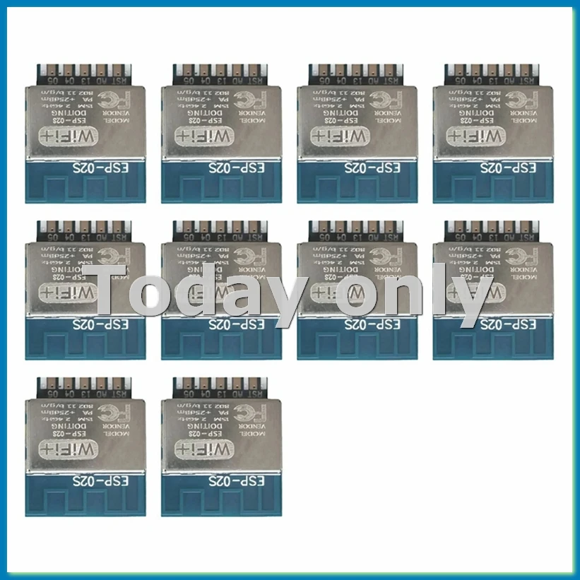 10 шт. модулей Wi-Fi ESP-02S с последовательным интерфейсом (Golden Finger Package) ESP8285 для беспроводной прозрачной передачи данных для ESP8266-A31R
10 шт. модулей Wi-Fi ESP-02S с последовательным интерфейсом (Golden Finger Package) ESP8285 для беспроводной прозрачной передачи данных для ESP8266-A31R