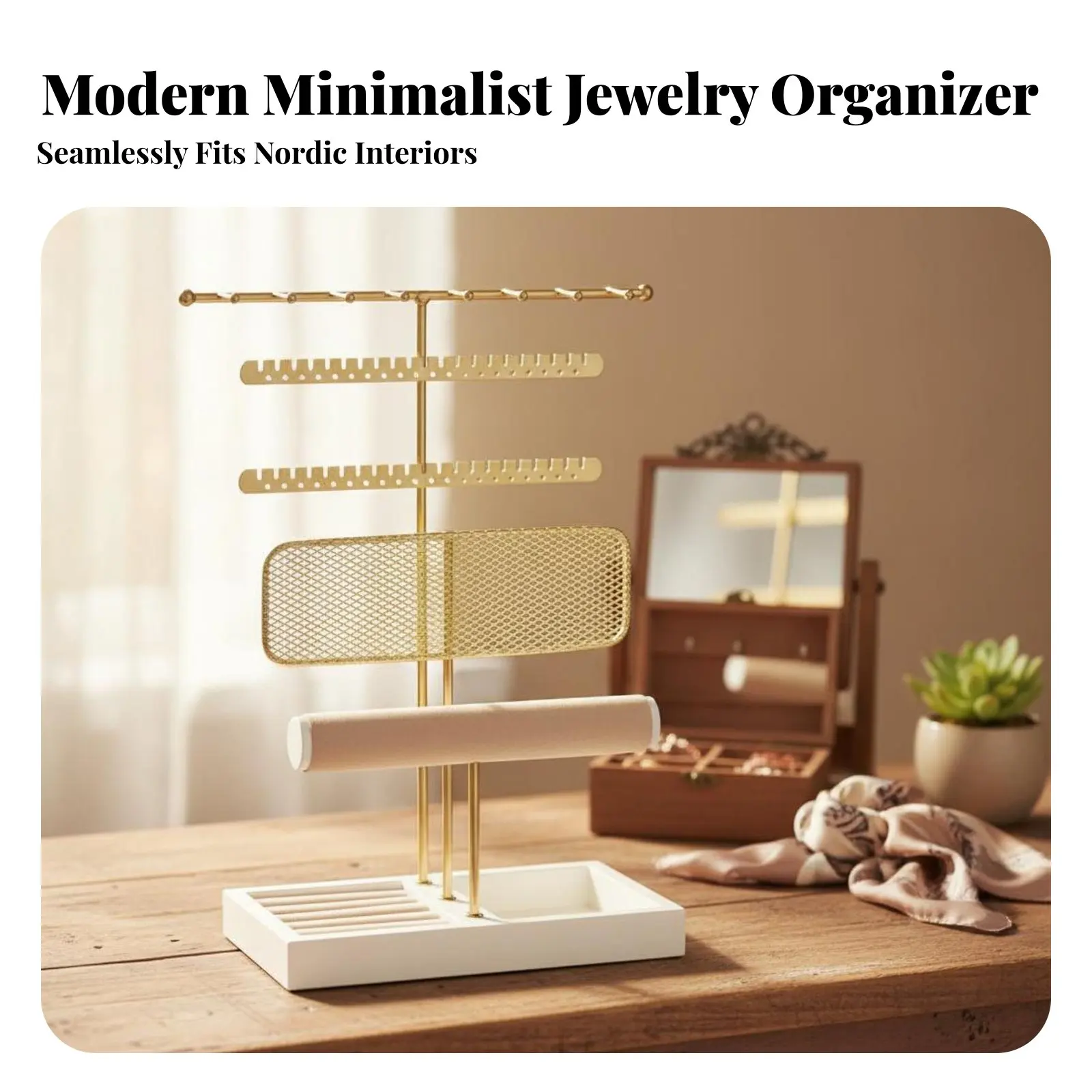 Подставка для украшений: держатель для ожерелий и серег, большая вместимость, многоуровневая, с лотком для браслетов, устойчивое деревянное основание для туалетного столика
Подставка для украшений: держатель для ожерелий и серег, большая вместимость, многоуровневая, с лотком для браслетов, устойчивое деревянное основание для туалетного столика