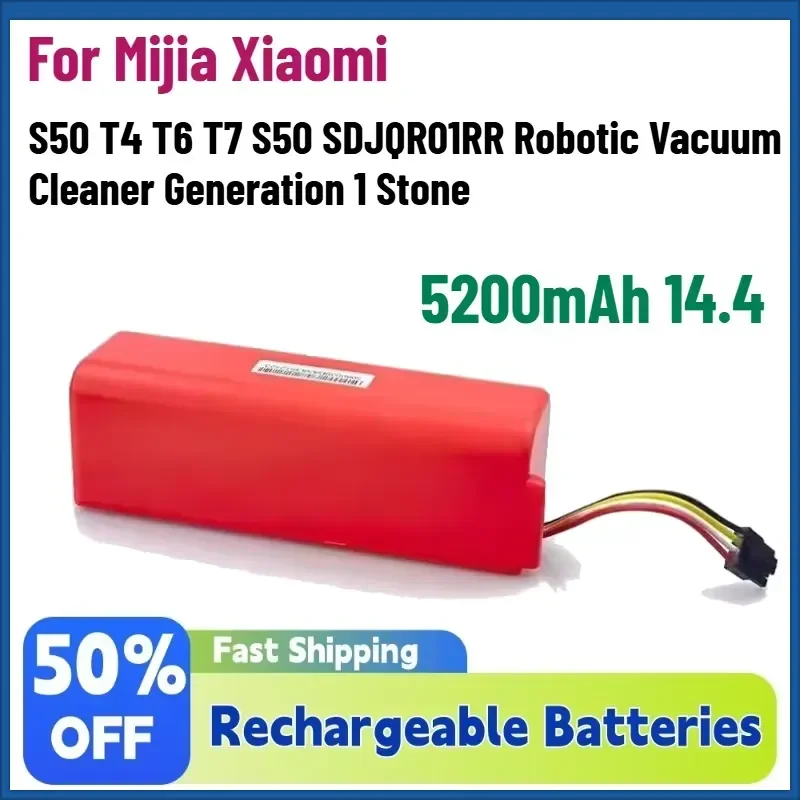 In Stock 5.2Ah 14.4 Rechargeable Batteries for Mijia Xiaomi S50 T4 T6 T7 S50 SDJQR01RR Robotic Vacuum Cleaner Generation 1
In Stock 5.2Ah 14.4 Rechargeable Batteries for Mijia Xiaomi S50 T4 T6 T7 S50 SDJQR01RR Robotic Vacuum Cleaner Generation 1