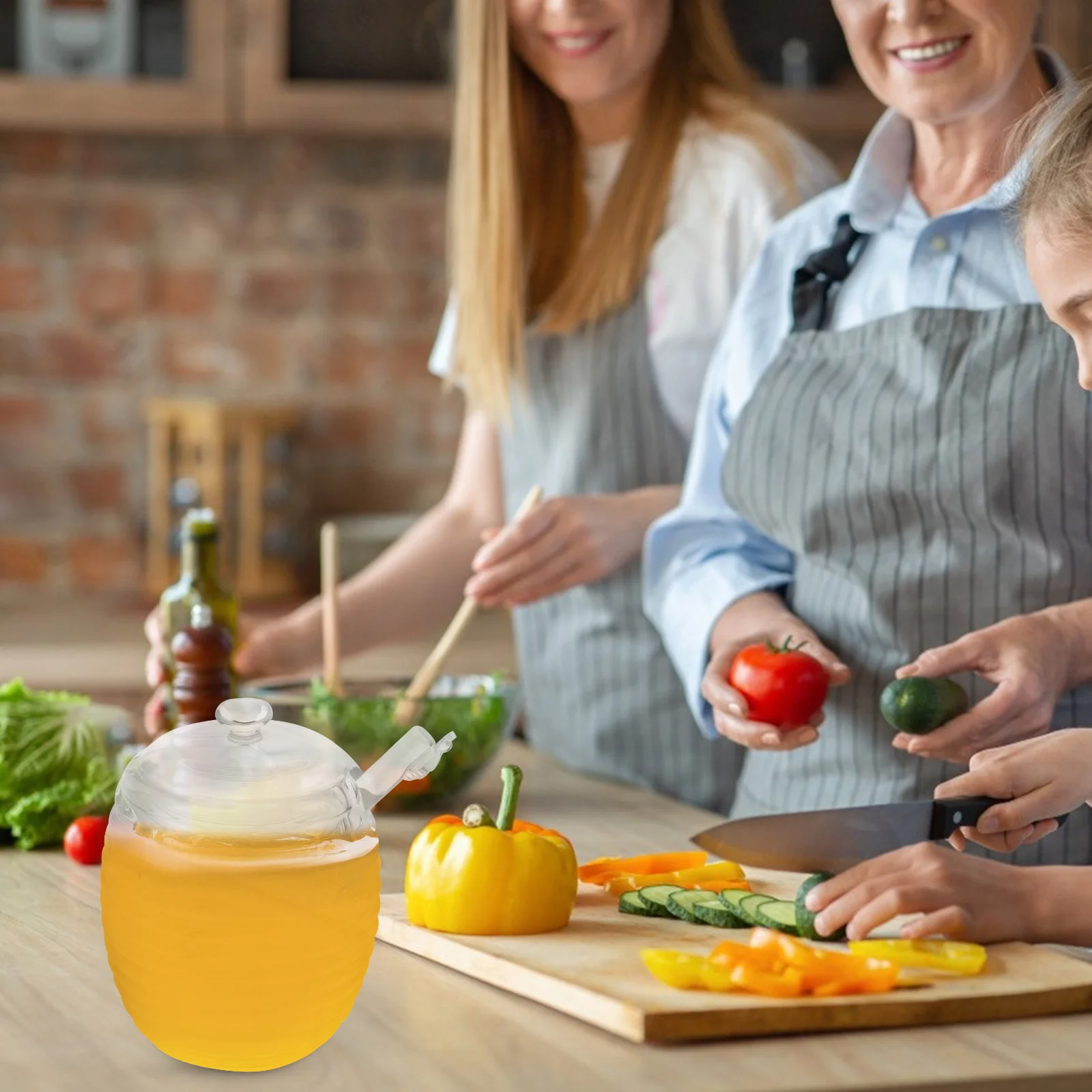 Набор: Прозрачный стеклянный контейнер для меда, устойчивый к повреждениям, практичный дизайн, кухонный дозатор для меда и сиропа
Набор: Прозрачный стеклянный контейнер для меда, устойчивый к повреждениям, практичный дизайн, кухонный дозатор для меда и сиропа