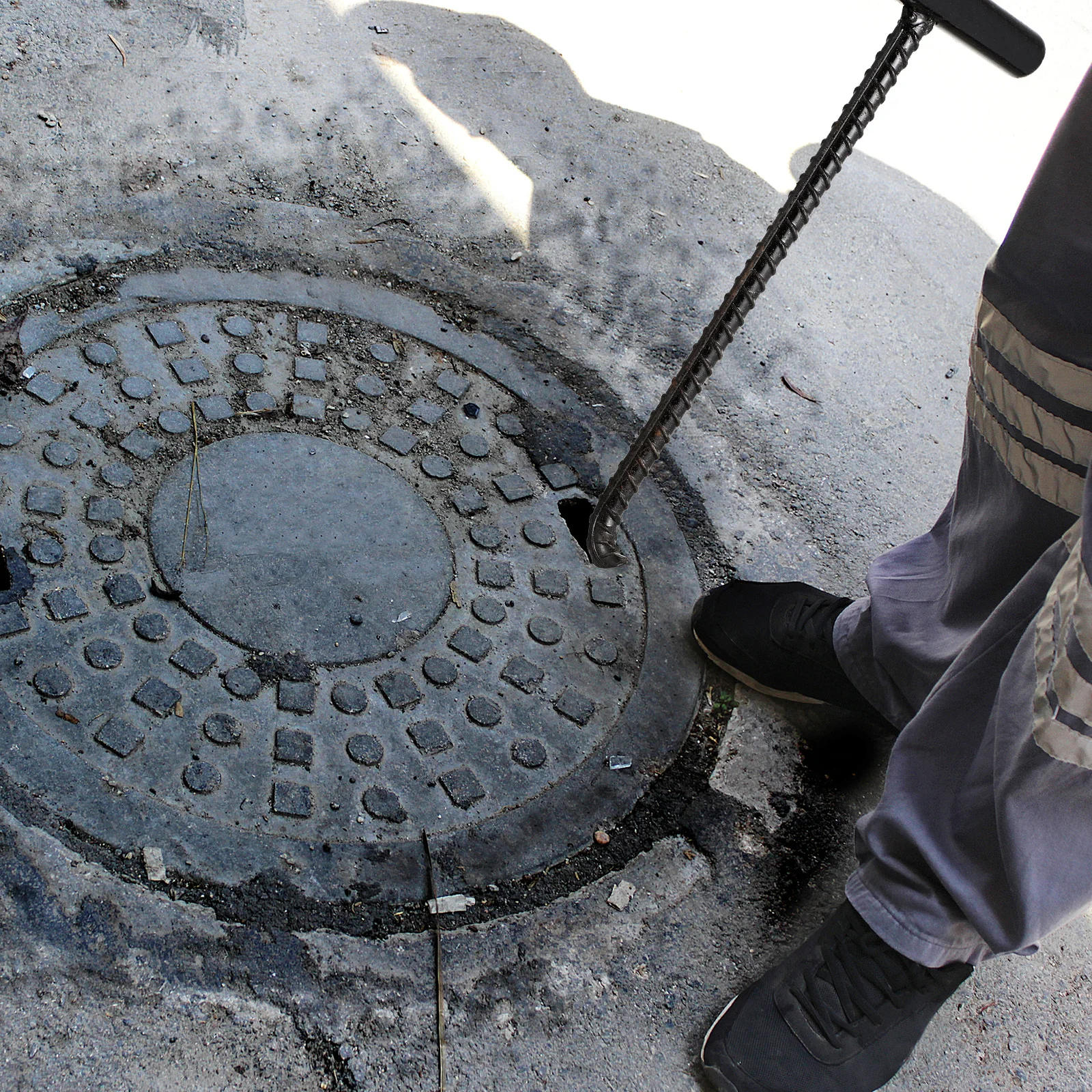Rebar Hook Heavy Duty Manhole Cover Hooks Lifter Sewer Maintenance Tool Smooth 
Rebar Hook Heavy Duty Manhole Cover Hooks Lifter Sewer Maintenance Tool Smooth