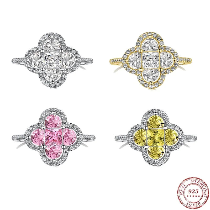 Real 925 Silver Four Clover Rings for Women Brand Lucky Ring Flower Crystal 5A Zirconia Luxury Jewelry Gifts Lady Party Banquet
Real 925 Silver Four Clover Rings for Women Brand Lucky Ring Flower Crystal 5A Zirconia Luxury Jewelry Gifts Lady Party Banquet