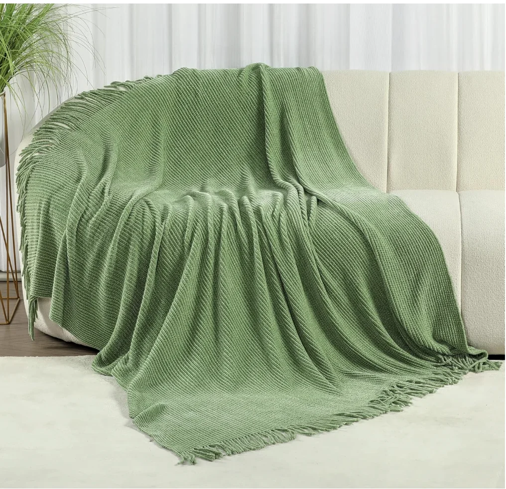 Green Throw Blanket for Couch Soft Farmhouse Chenille Boho Throw Blanket with Tassels Home Decorative Lightweight Throw Blankets
Green Throw Blanket for Couch Soft Farmhouse Chenille Boho Throw Blanket with Tassels Home Decorative Lightweight Throw Blankets