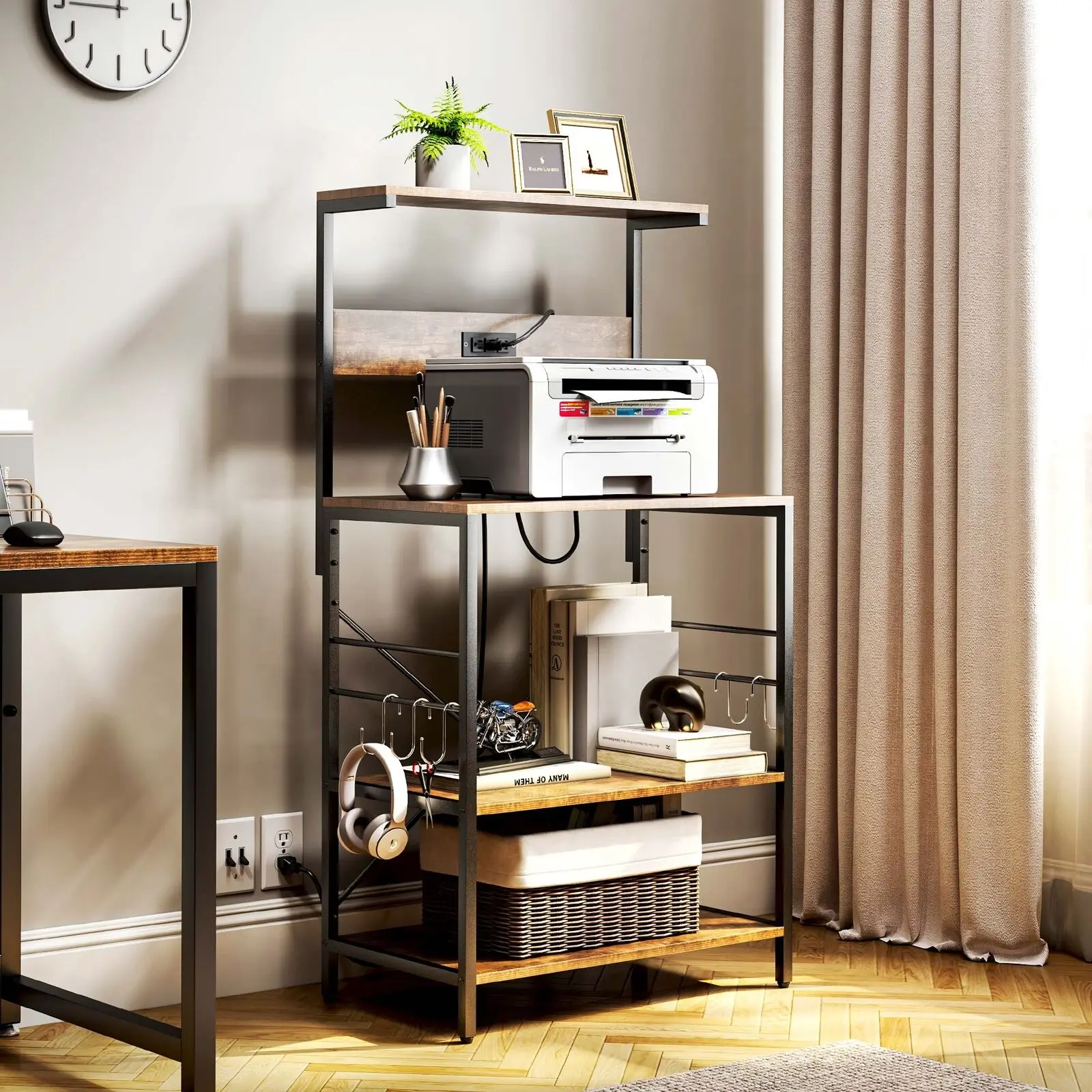 4 Tier Kitchen Baker's Rack Microwave Oven Stand with Power Outlet Storage Shelf
4 Tier Kitchen Baker's Rack Microwave Oven Stand with Power Outlet Storage Shelf