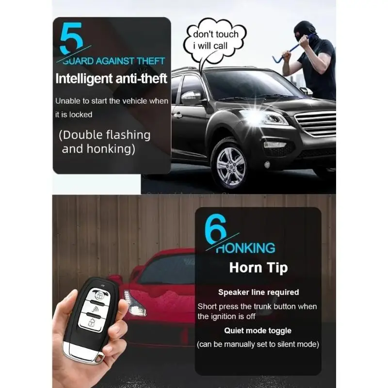 Easy DIY Installation Keyless Entry Remote Start Anti Theft System for Cars
Easy DIY Installation Keyless Entry Remote Start Anti Theft System for Cars