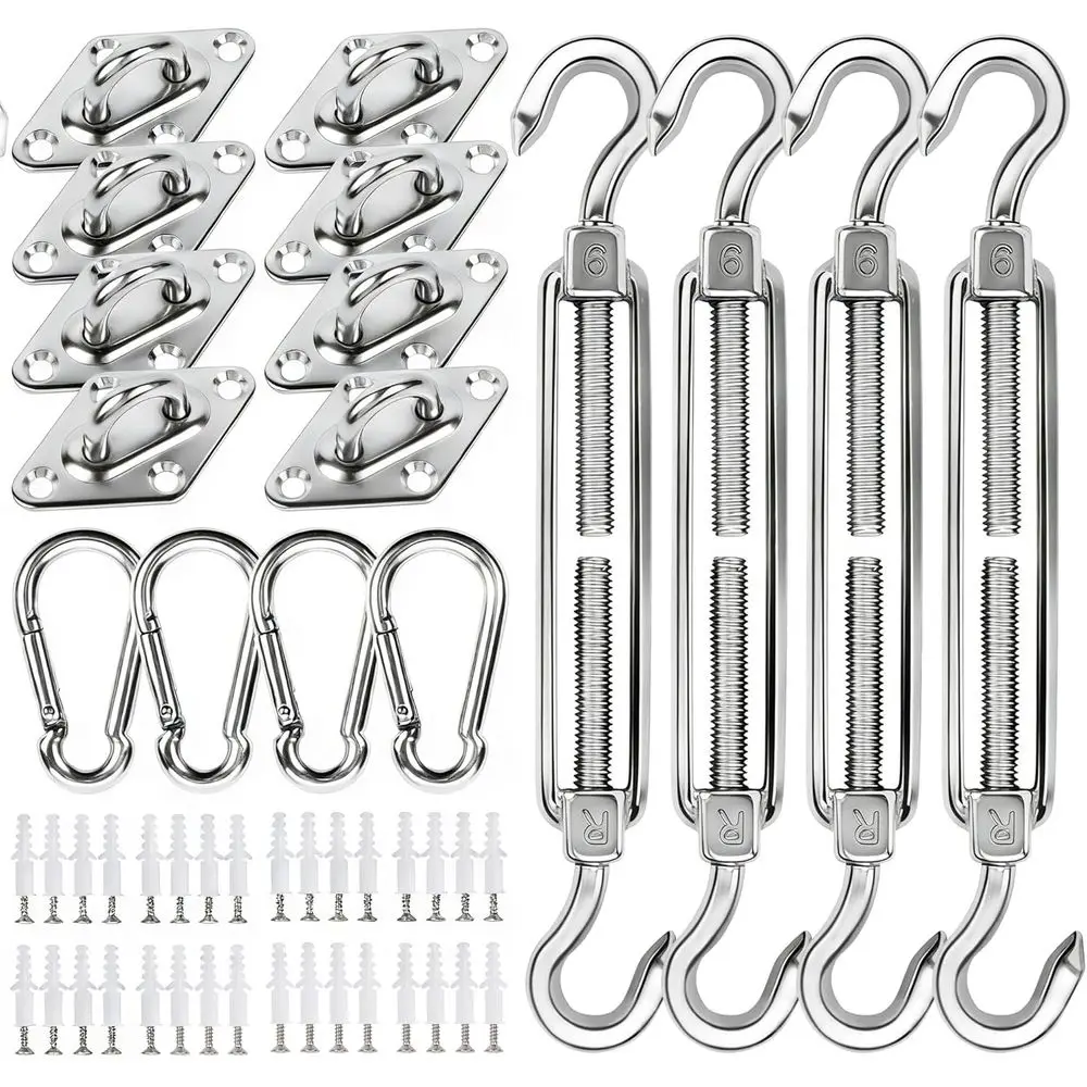 Pcs Shade Sail Hardware Kit 6 inch Shade Sail Installation, 304 Grade Stainless Steel Garden Outdoor
Pcs Shade Sail Hardware Kit 6 inch Shade Sail Installation, 304 Grade Stainless Steel Garden Outdoor