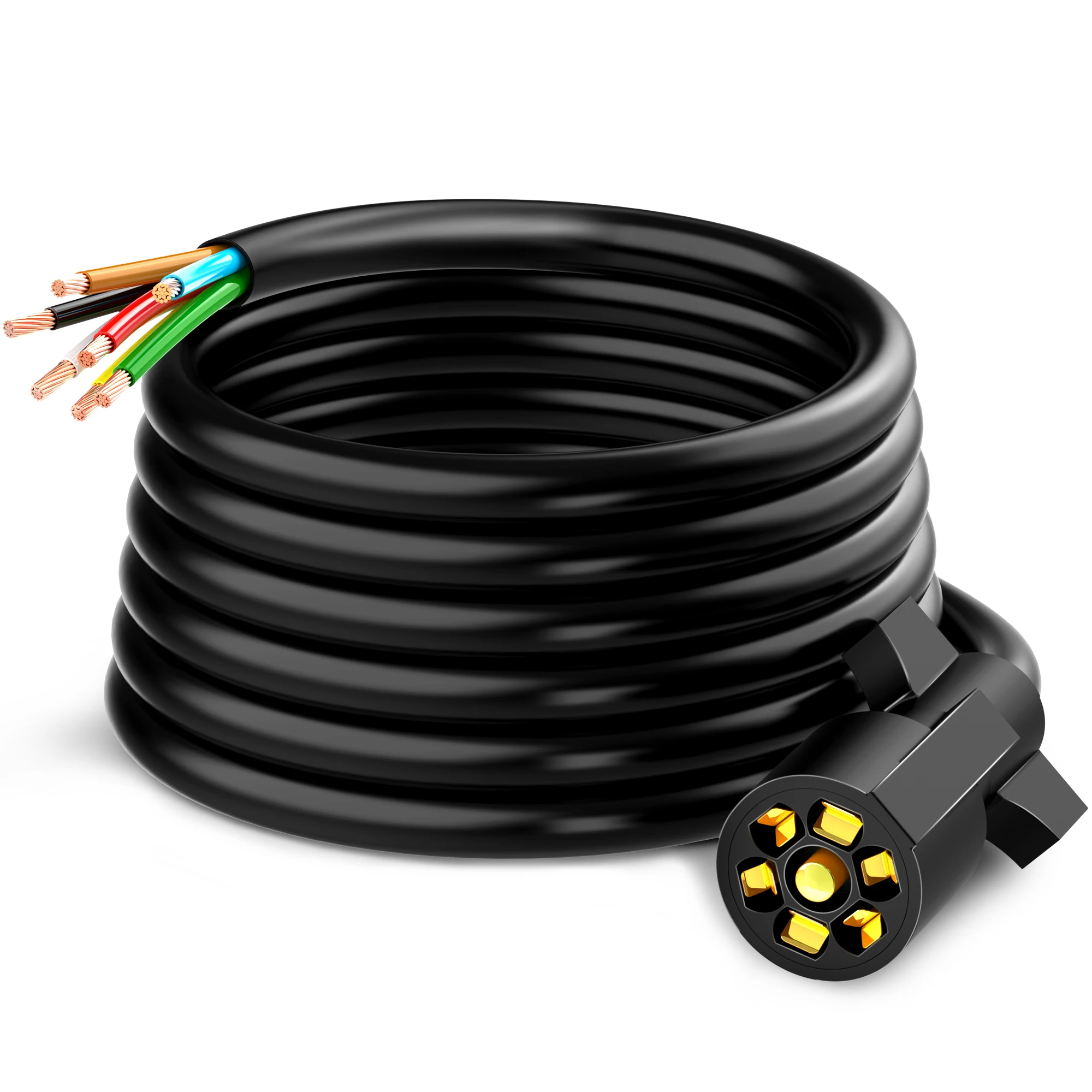 MICTUNING 12FT 7 Way Trailer Wiring Harness Waterproof Plug Inline Trailer Cord With Double Prongs Connector For Towing Vehicle
MICTUNING 12FT 7 Way Trailer Wiring Harness Waterproof Plug Inline Trailer Cord With Double Prongs Connector For Towing Vehicle