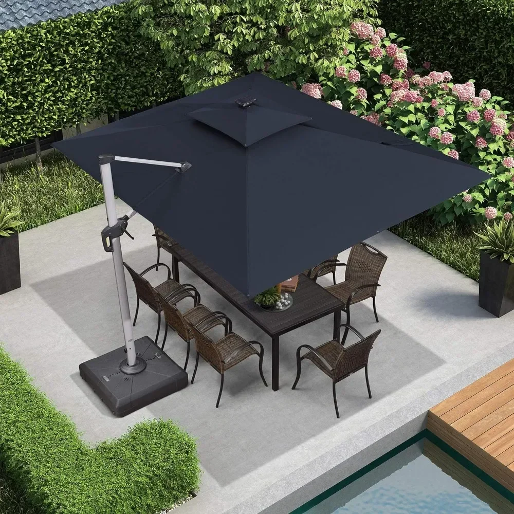 Double Top Deluxe Solar Powered LED Rectangle Umbrella Hanging Umbrella Outdoor Market Umbrella Navy Blue Patio Umbrellas
Double Top Deluxe Solar Powered LED Rectangle Umbrella Hanging Umbrella Outdoor Market Umbrella Navy Blue Patio Umbrellas