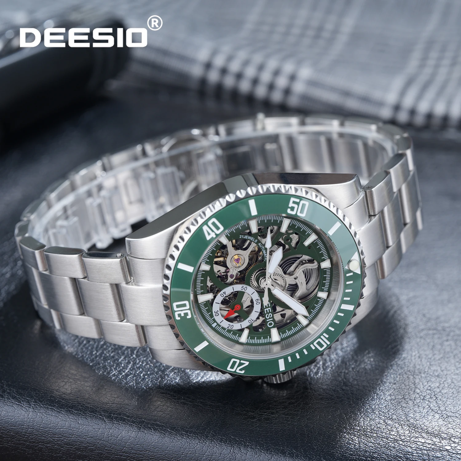 Deesio Automatic Mechanical Watch for Men Stainless Steel Skeleton Dial Luminous Waterproof Business Luxury Wristwatch Mens Gift
Deesio Automatic Mechanical Watch for Men Stainless Steel Skeleton Dial Luminous Waterproof Business Luxury Wristwatch Mens Gift